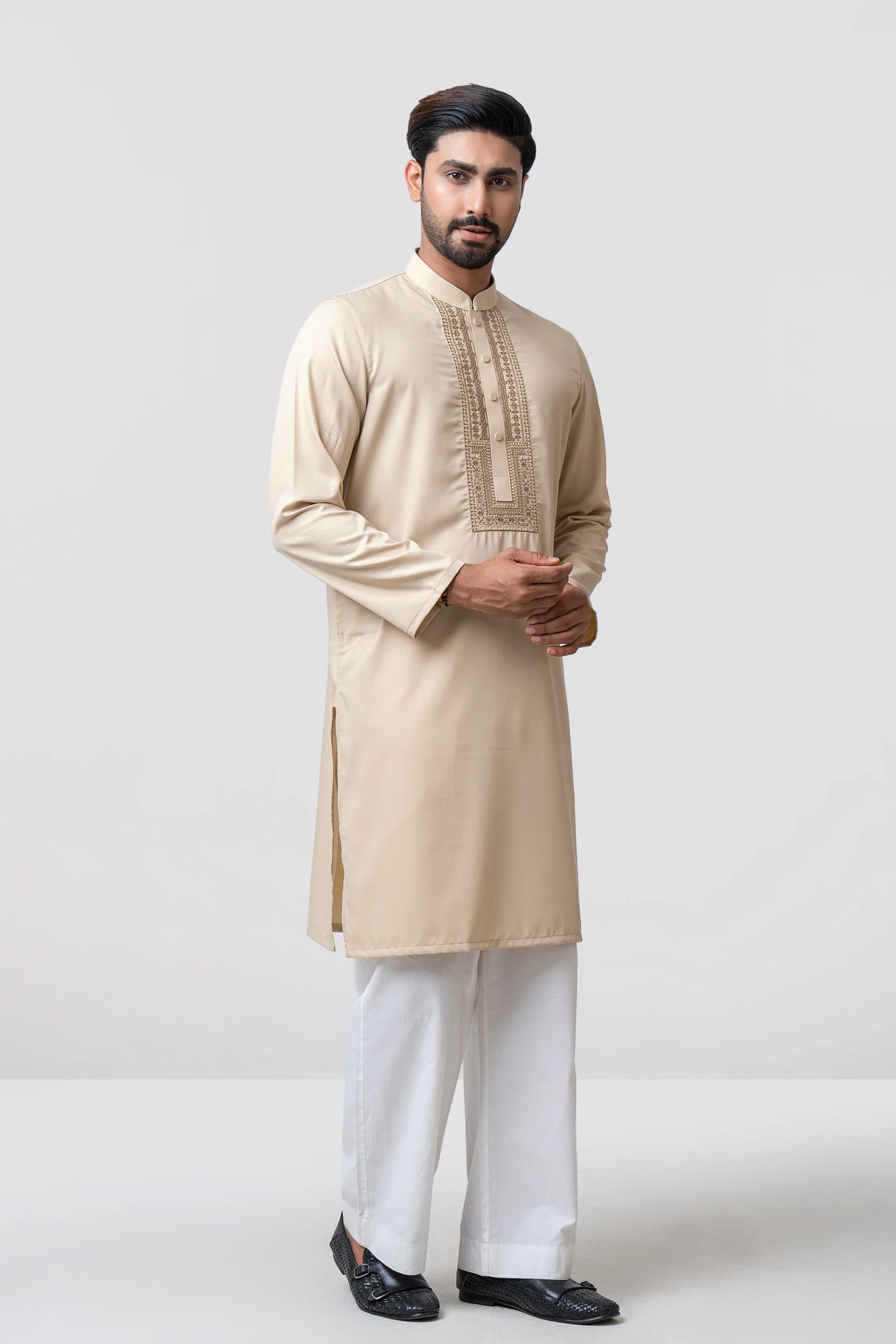 Regular Fit Embroidered Semi-Formal Panjabi - Image 15