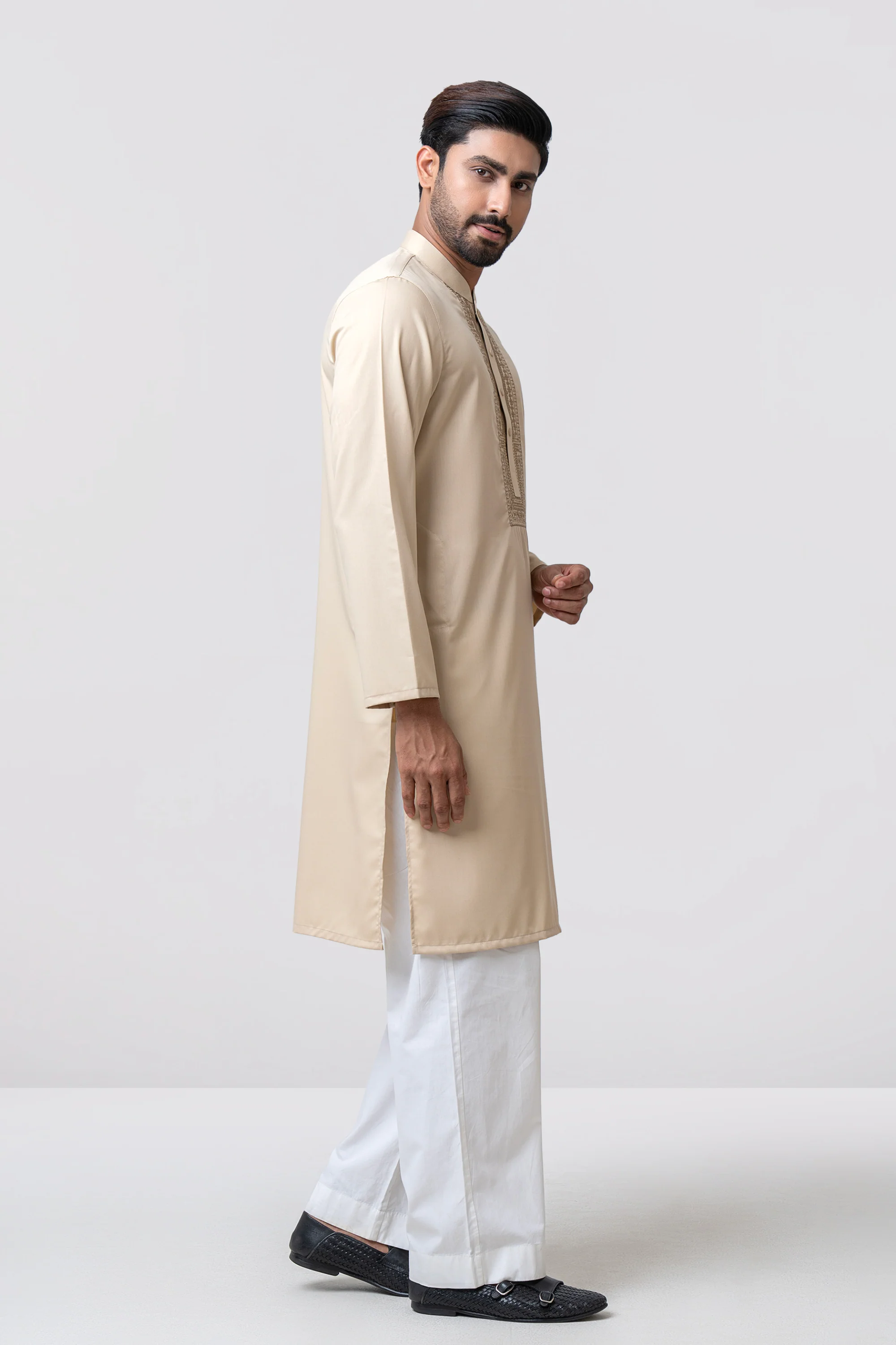 Regular Fit Embroidered Semi-Formal Panjabi - Image 16