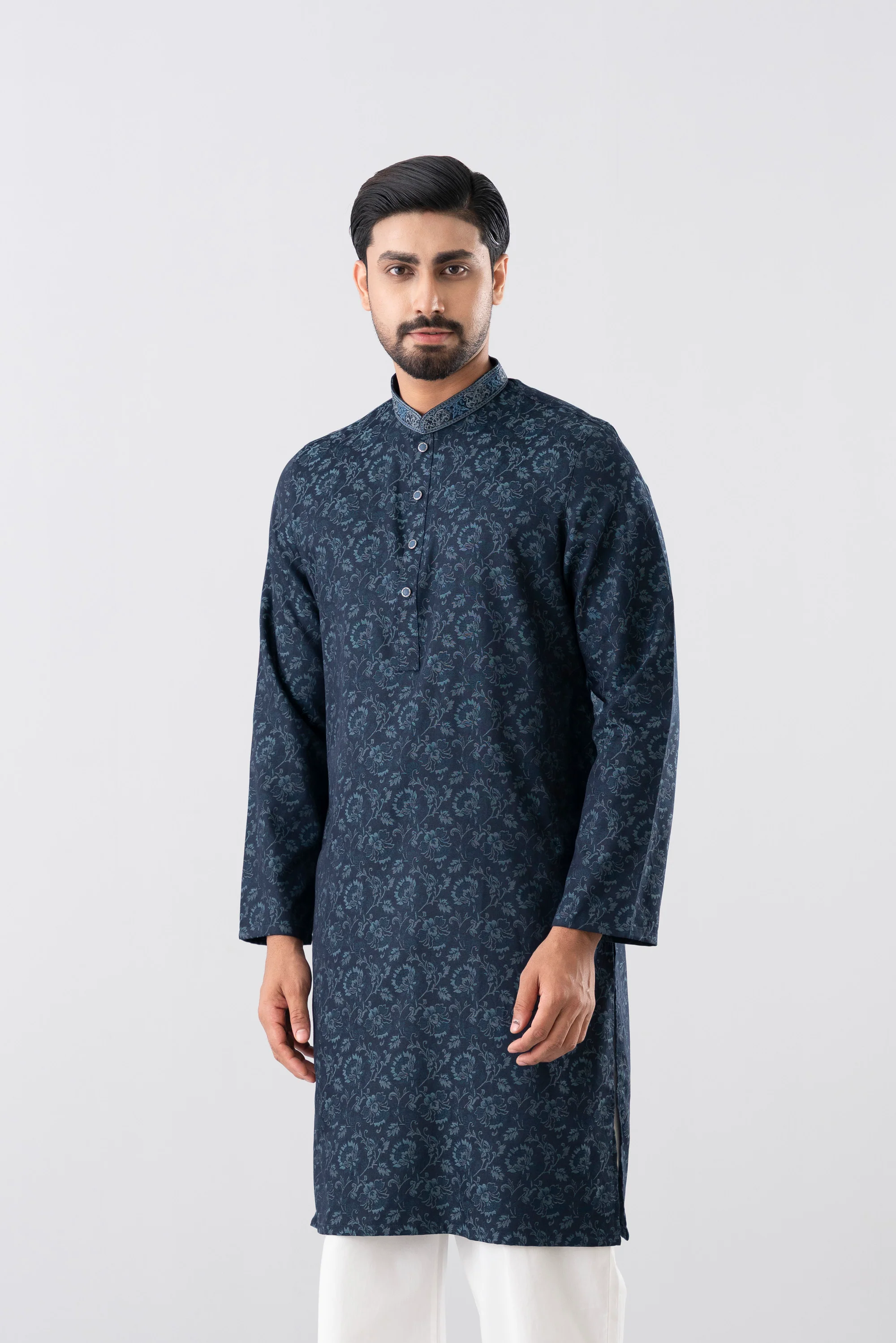 Regular Fit Embroidered Semi-Formal Panjabi - Image 2