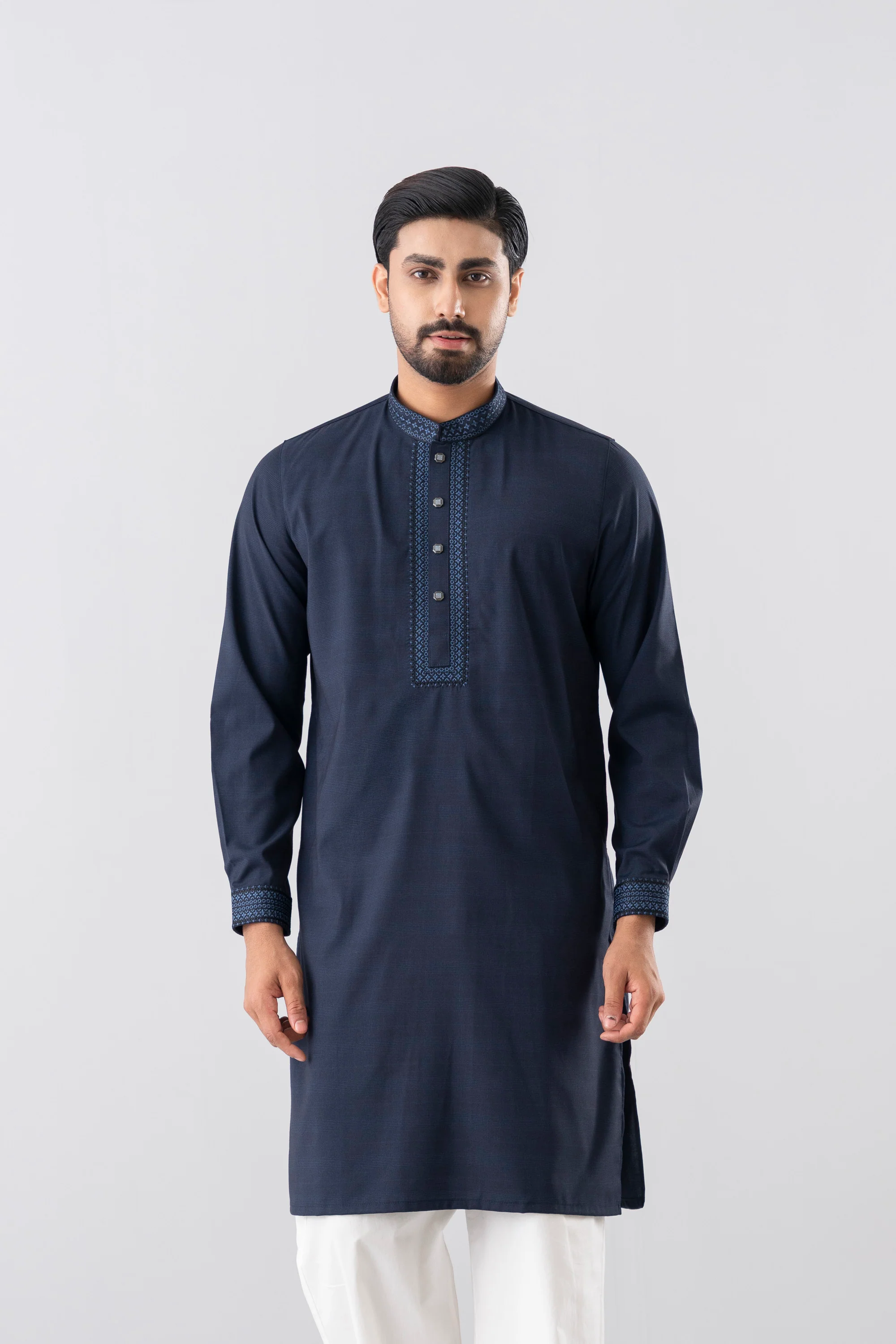 Regular Fit Embroidered Formal Panjabi - Image 2