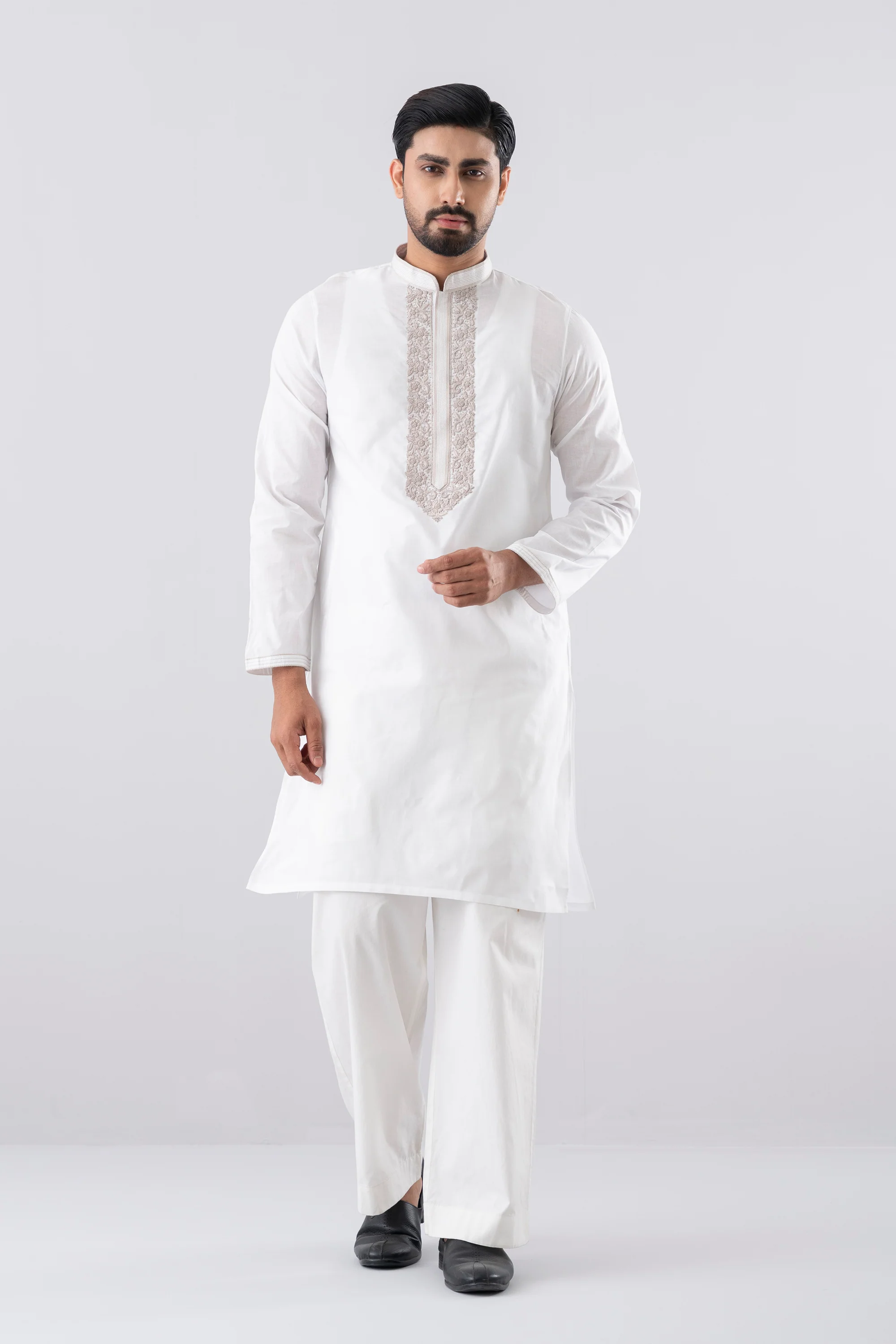 Regular Fit Embroidered Blended Fabric Formal Panjabi