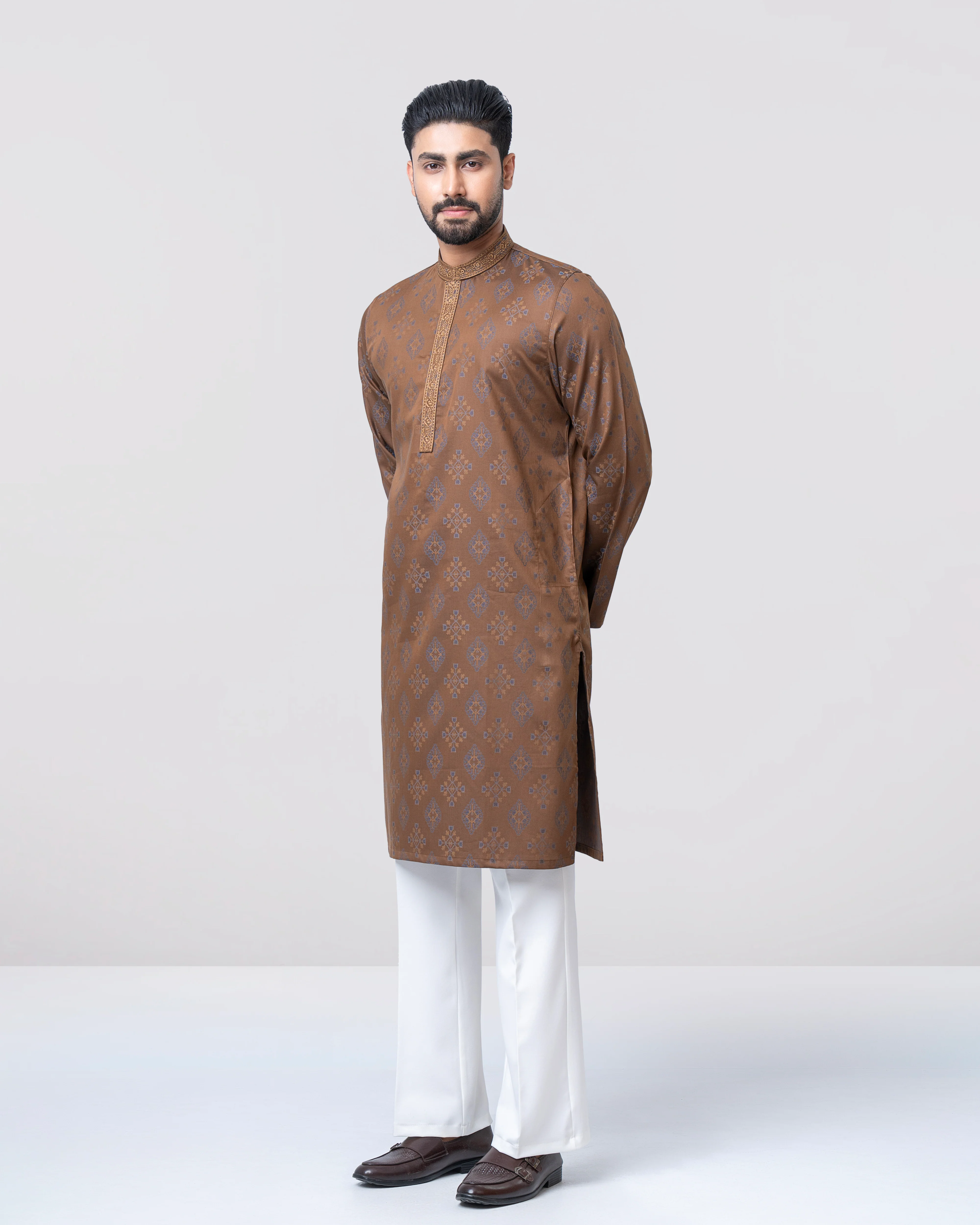 Regular Fit Embroidered Semi-Formal Panjabi - Image 9