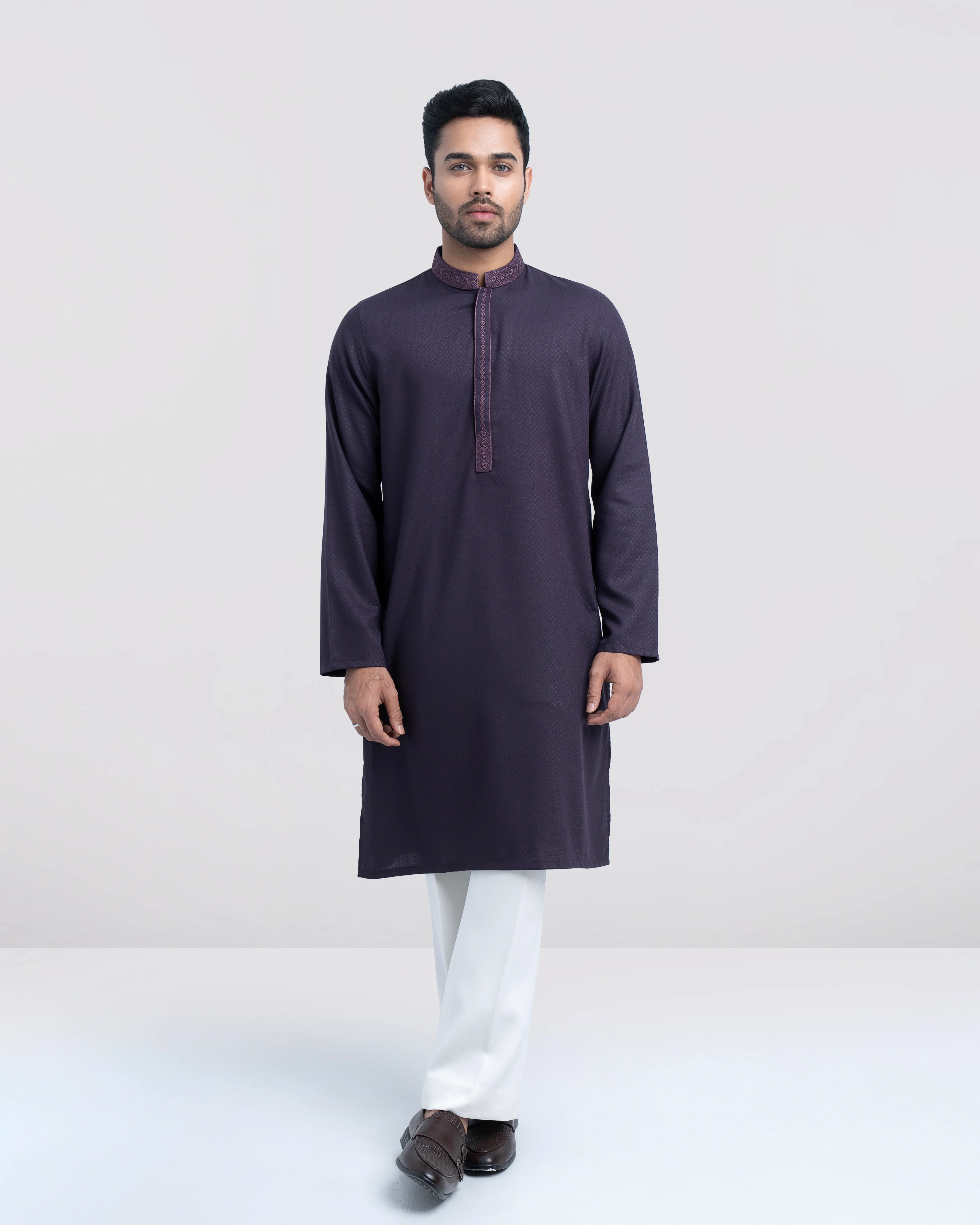 Regular Fit Embroidered Semi-Formal Panjabi - Image 15
