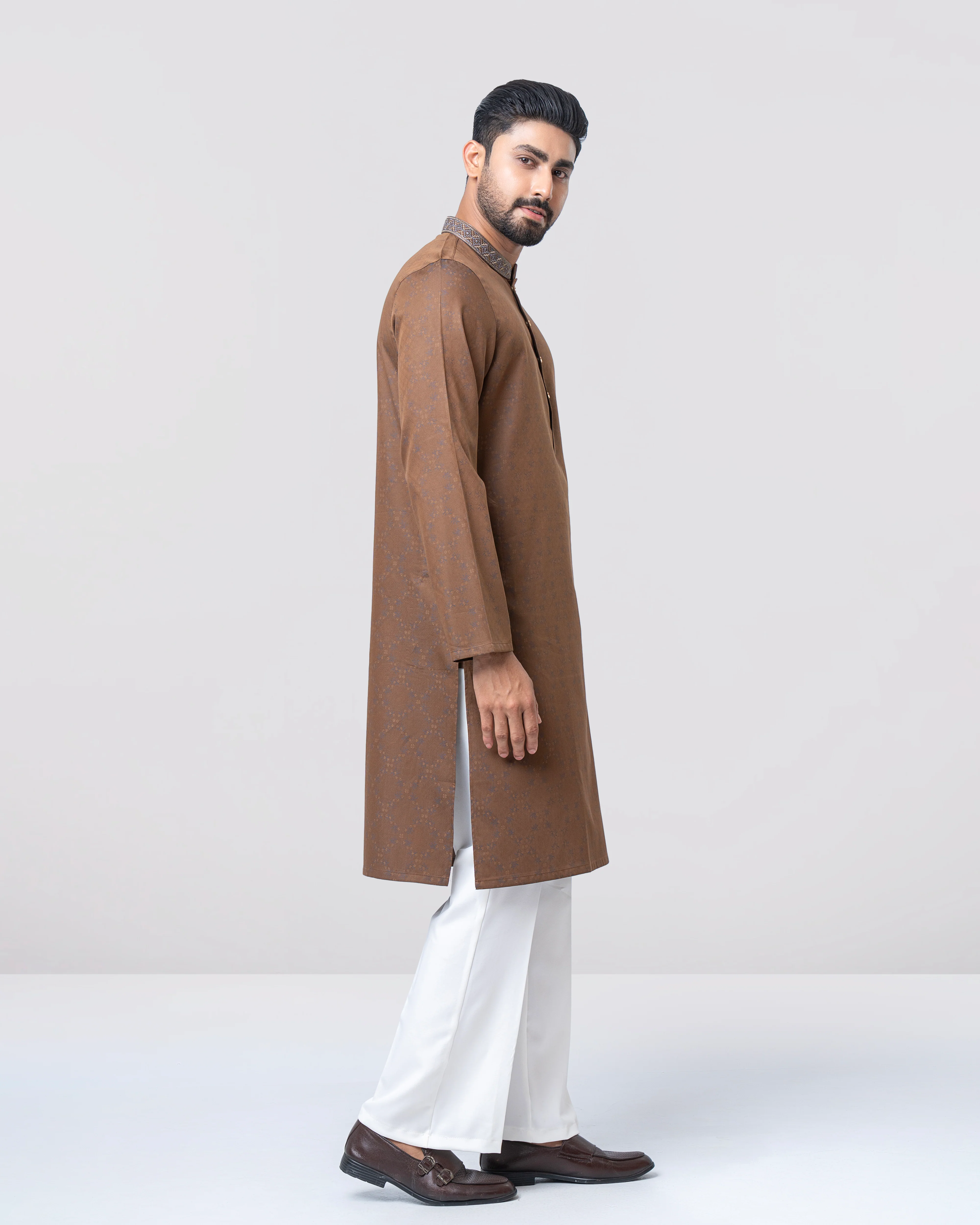 Regular Fit Embroidered Semi-Formal Panjabi - Image 12