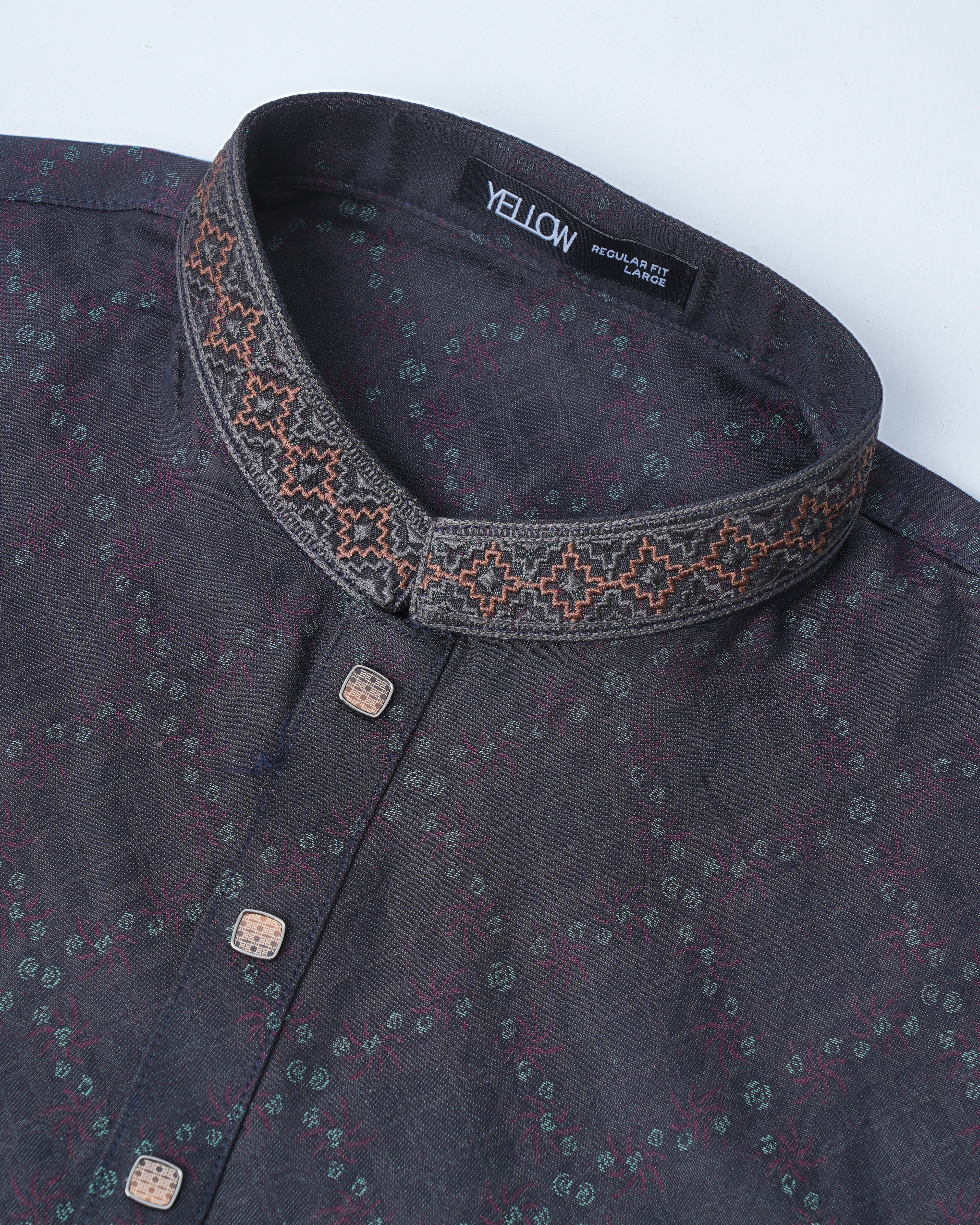 Regular Fit Embroidered Semi-Formal Panjabi - Image 7