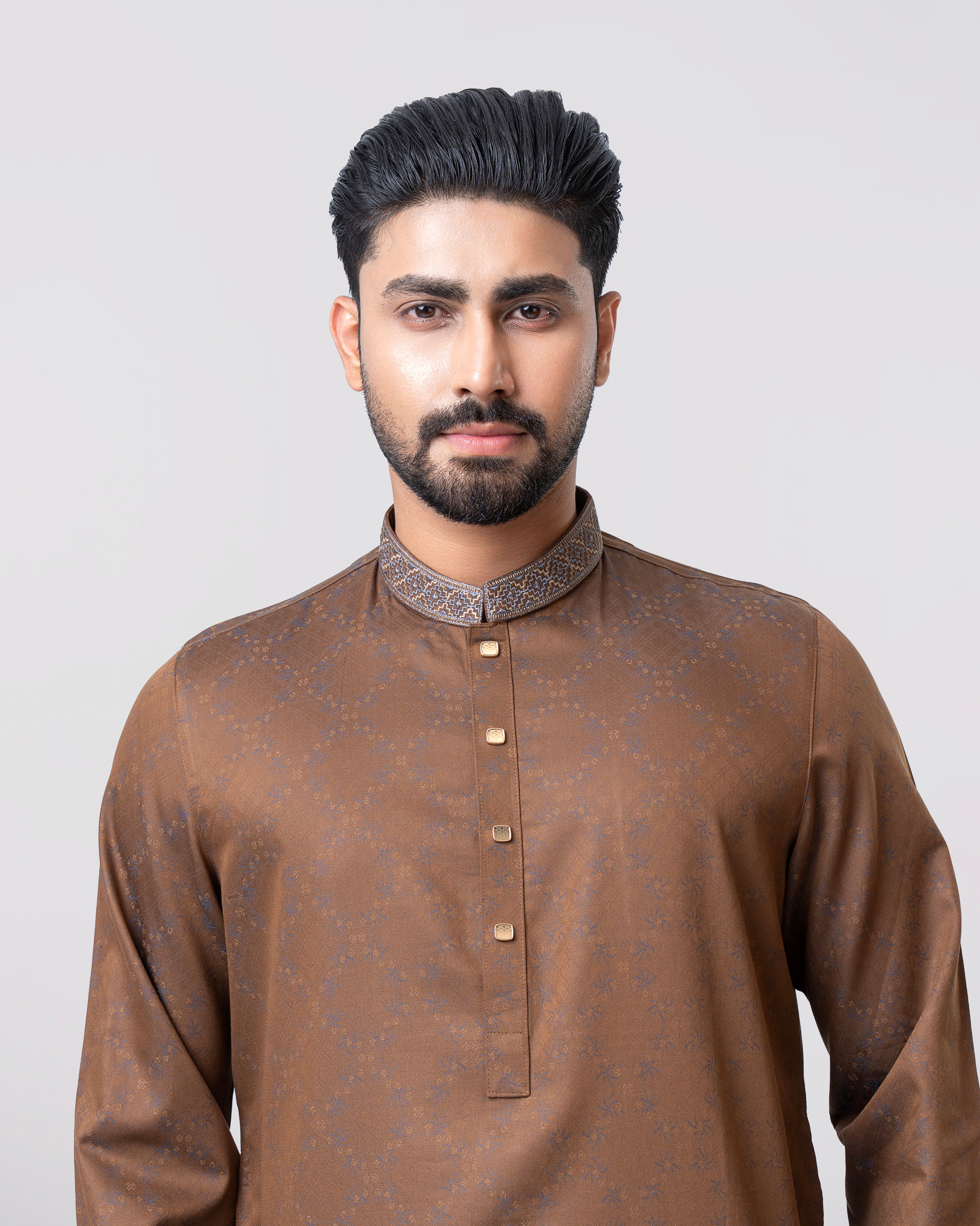 Regular Fit Embroidered Semi-Formal Panjabi - Image 9