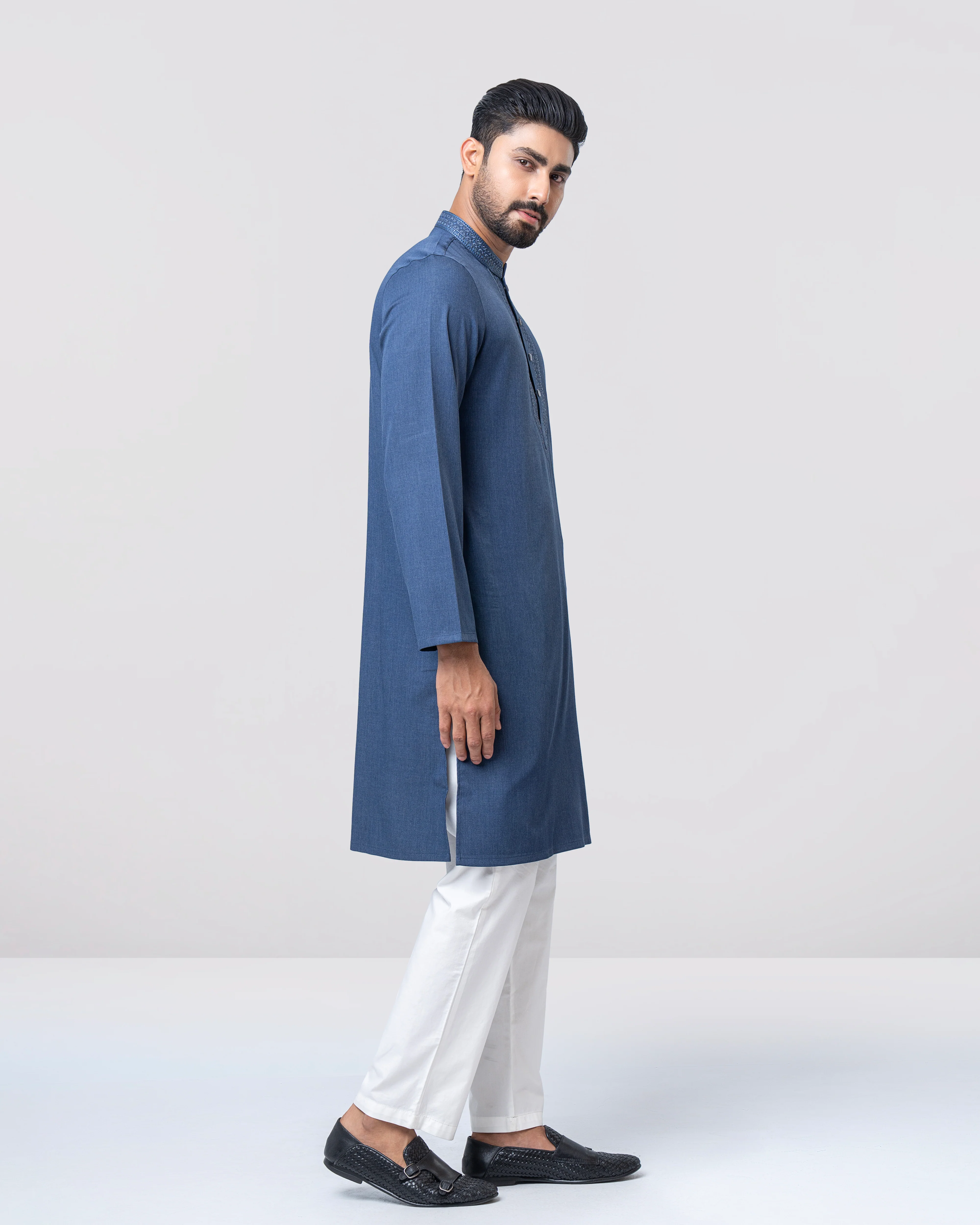 Regular Fit Embroidered Semi-Formal Panjabi - Image 10