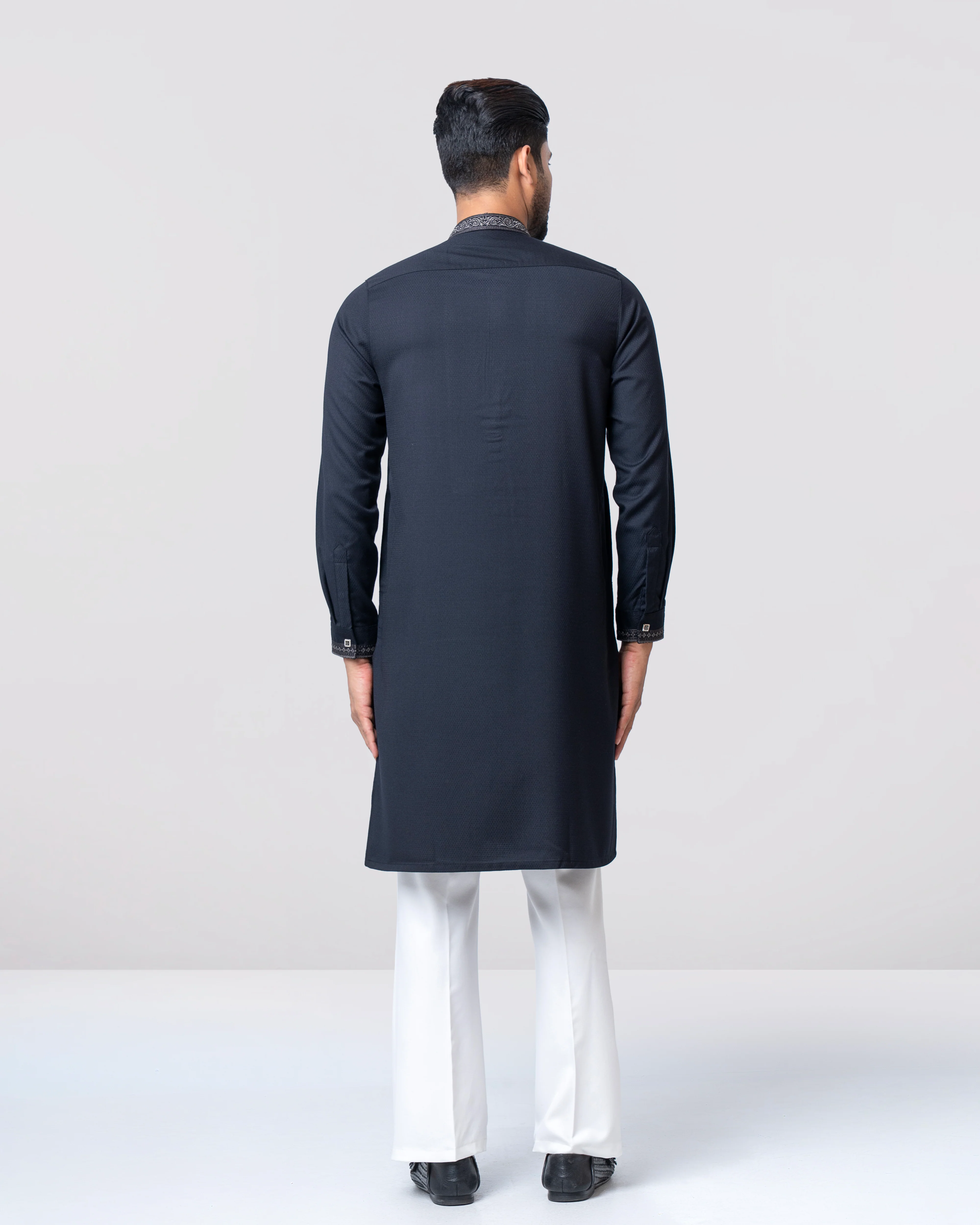 Regular Fit Embroidered Blended Fabric Formal Panjabi - Image 5