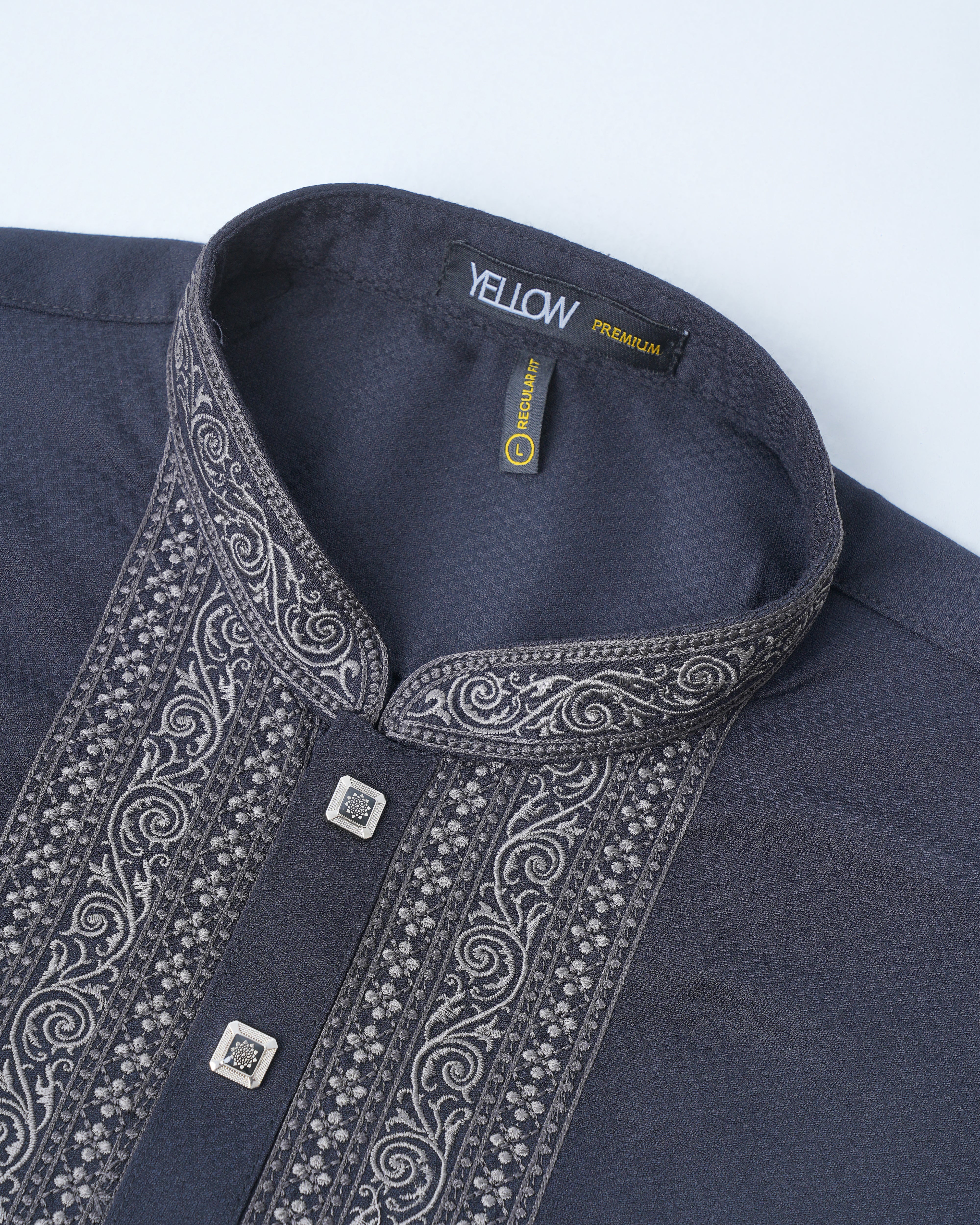 Regular Fit Embroidered Blended Fabric Formal Panjabi - Image 7