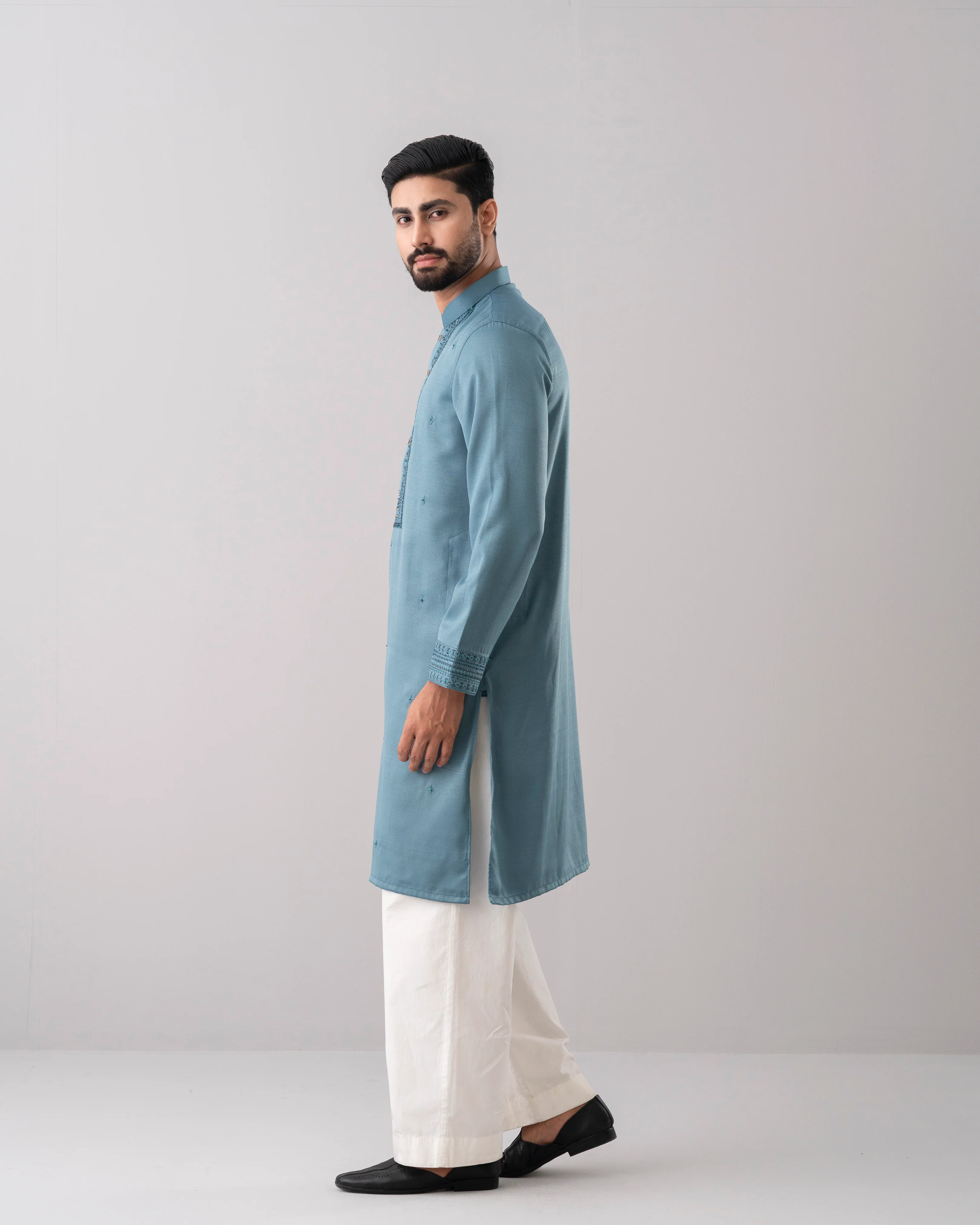 Regular Fit Embroidered Formal Panjabi - Image 3