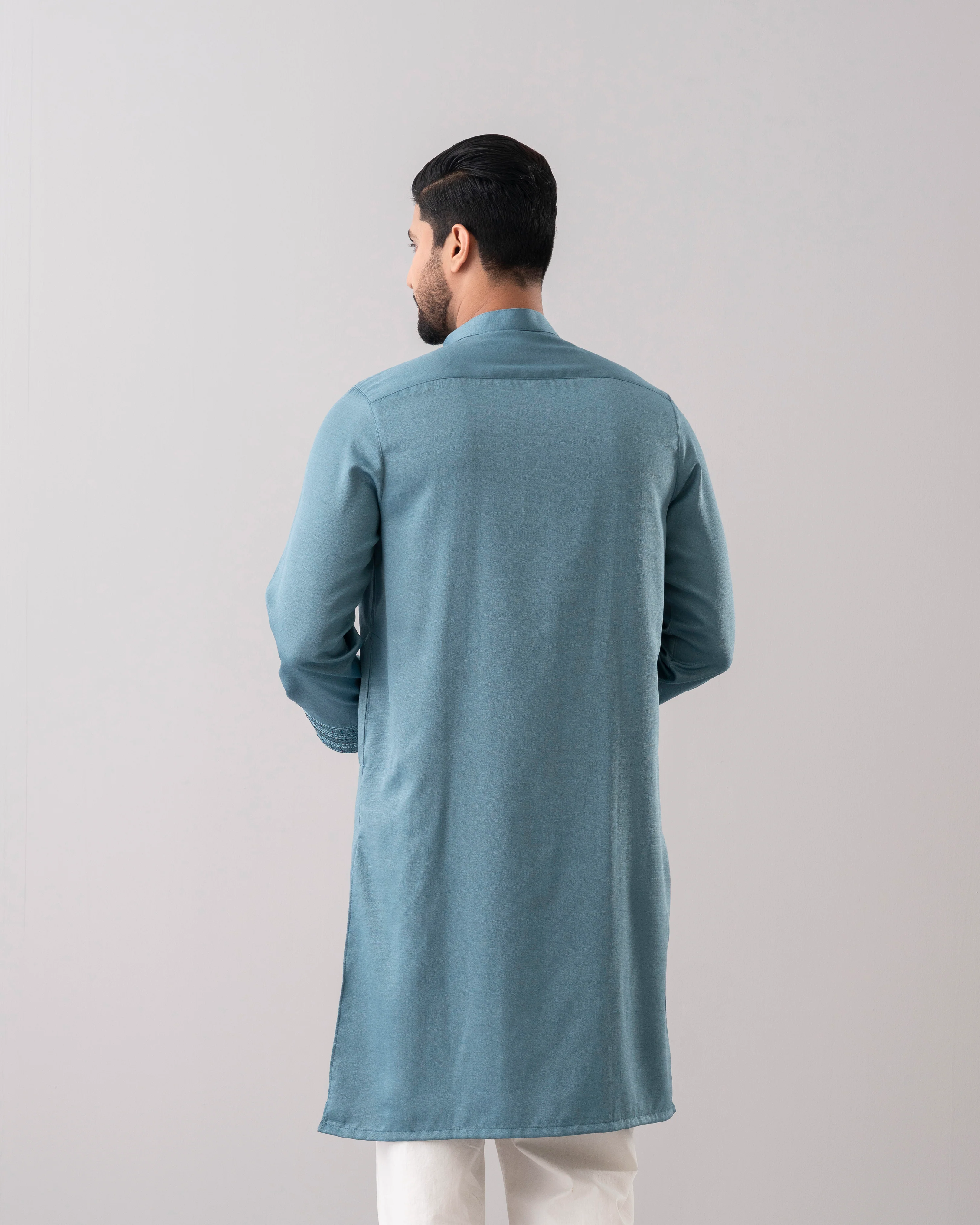 Regular Fit Embroidered Formal Panjabi - Image 4
