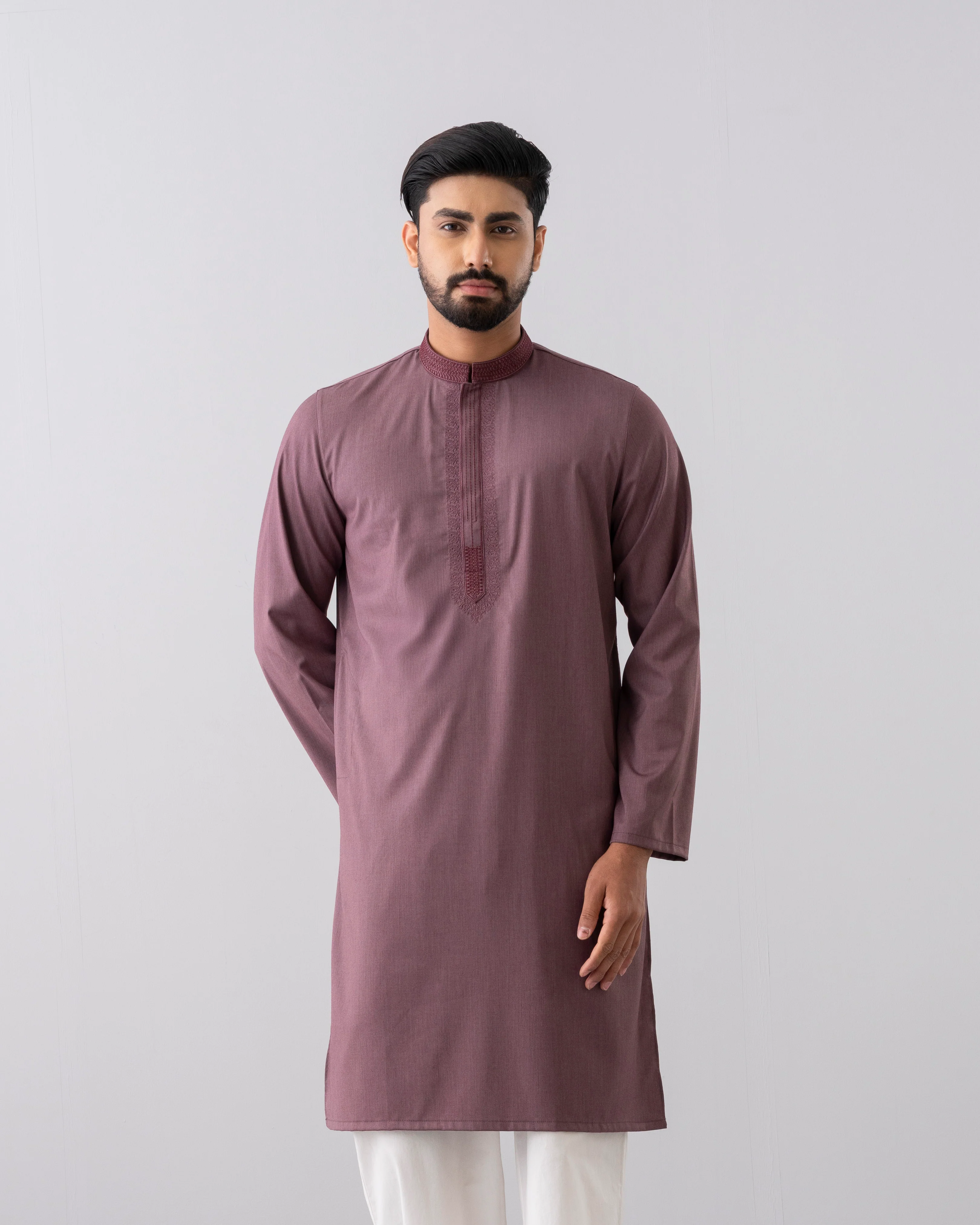 Regular Fit Embroidered Semi-Formal Panjabi - Image 2