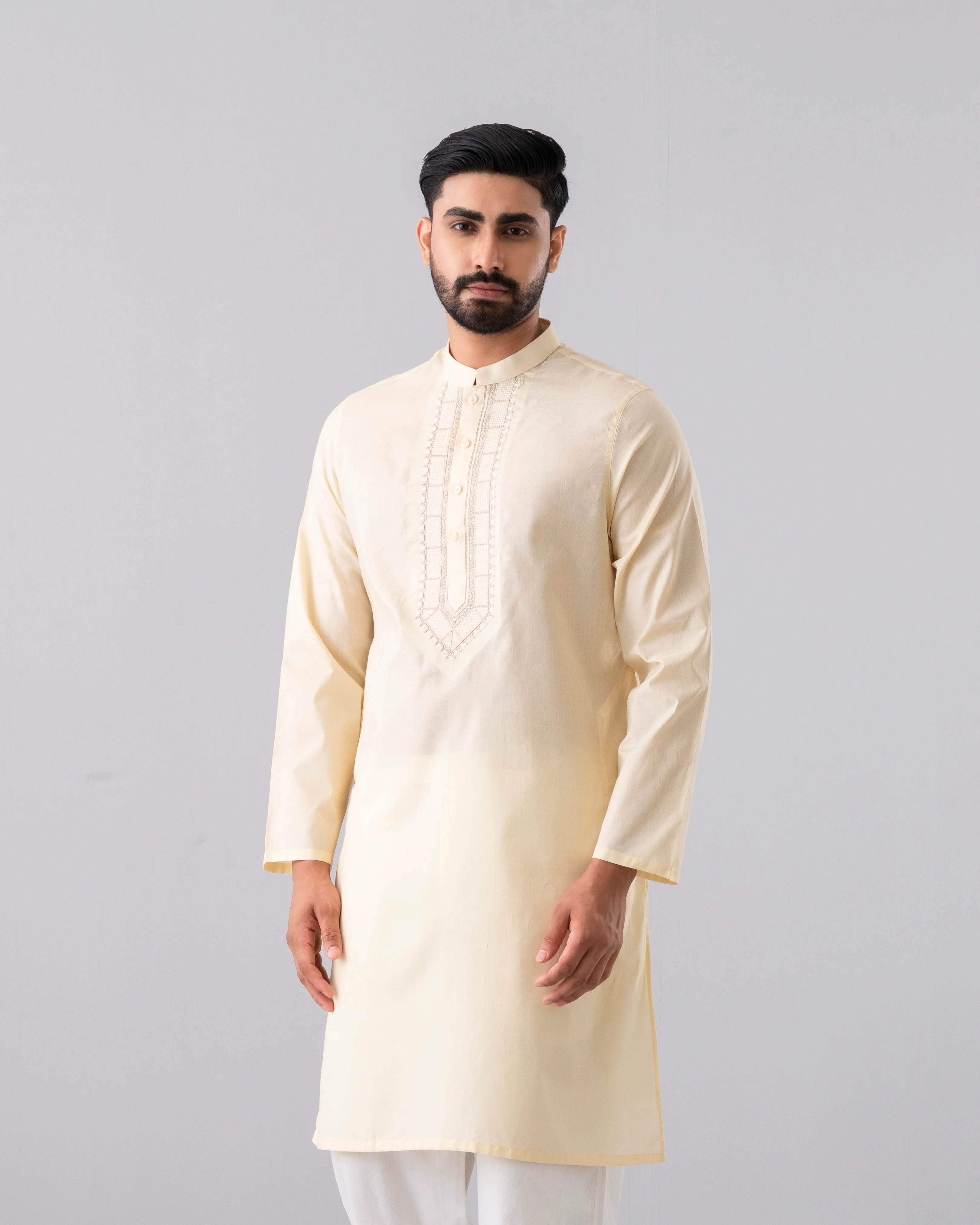 Regular Fit Embroidered Semi-Formal Panjabi - Image 2