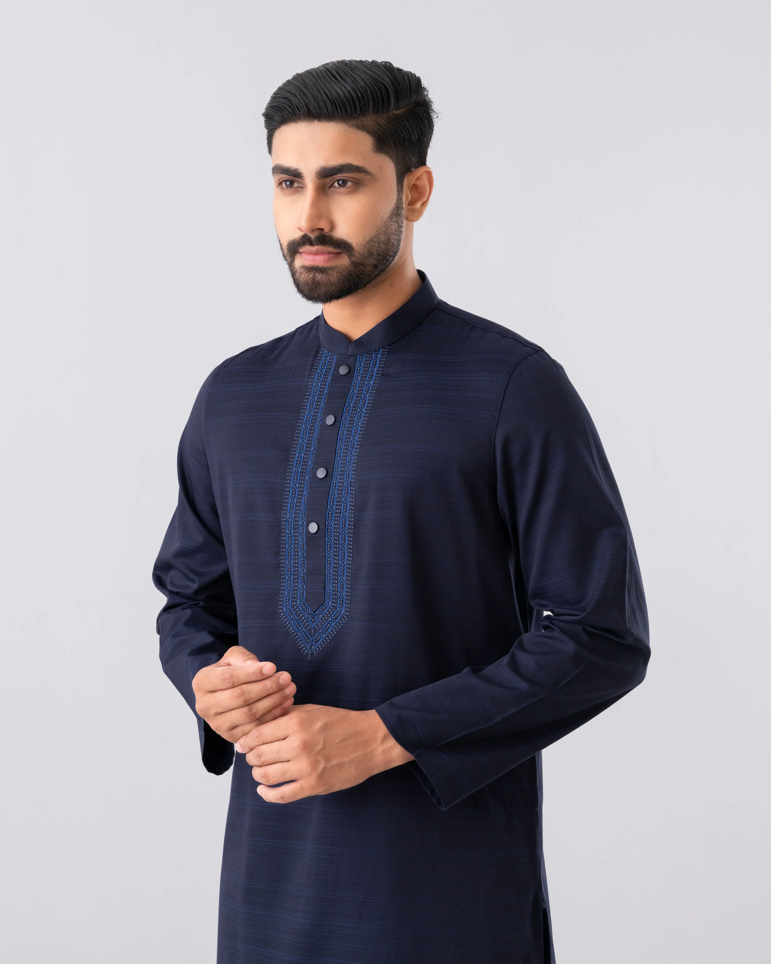Regular Fit Semi-Formal Panjabi - Image 5