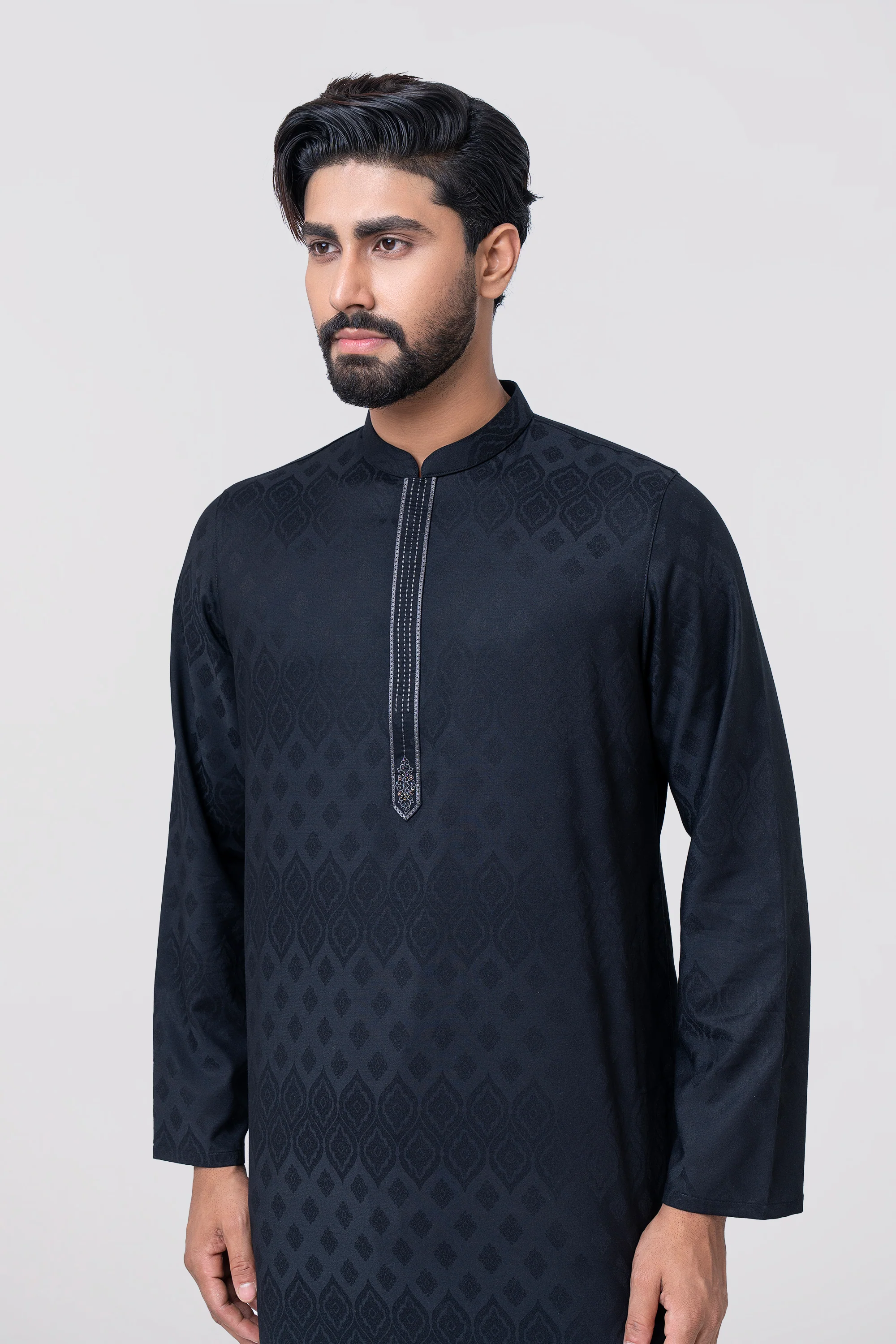 Regular Fit Embroidered Semi-Formal Panjabi - Image 2