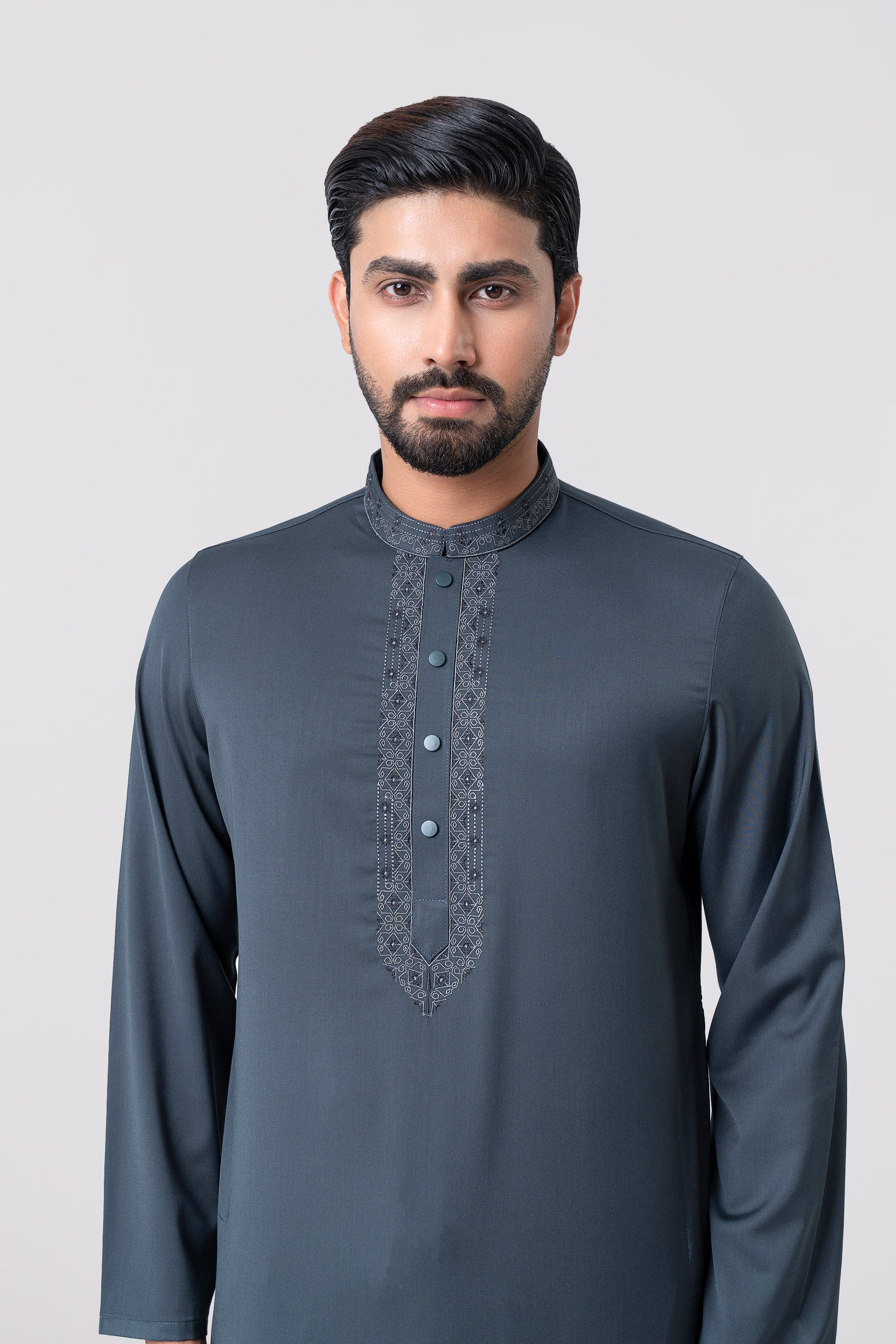 Regular Fit Embroidered Semi-Formal Panjabi - Image 2