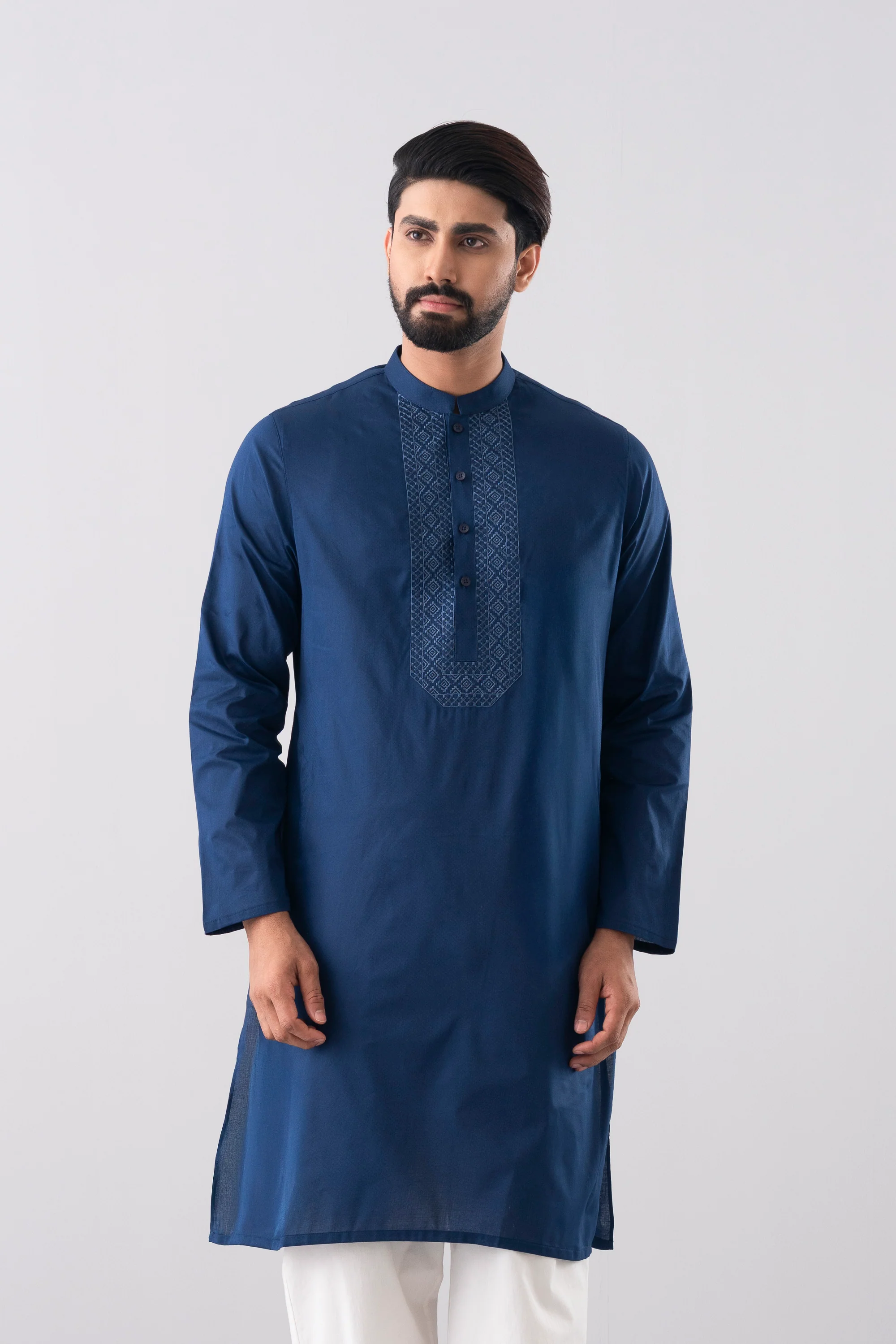 Regular Fit Embroidered Semi-Formal Panjabi - Image 2