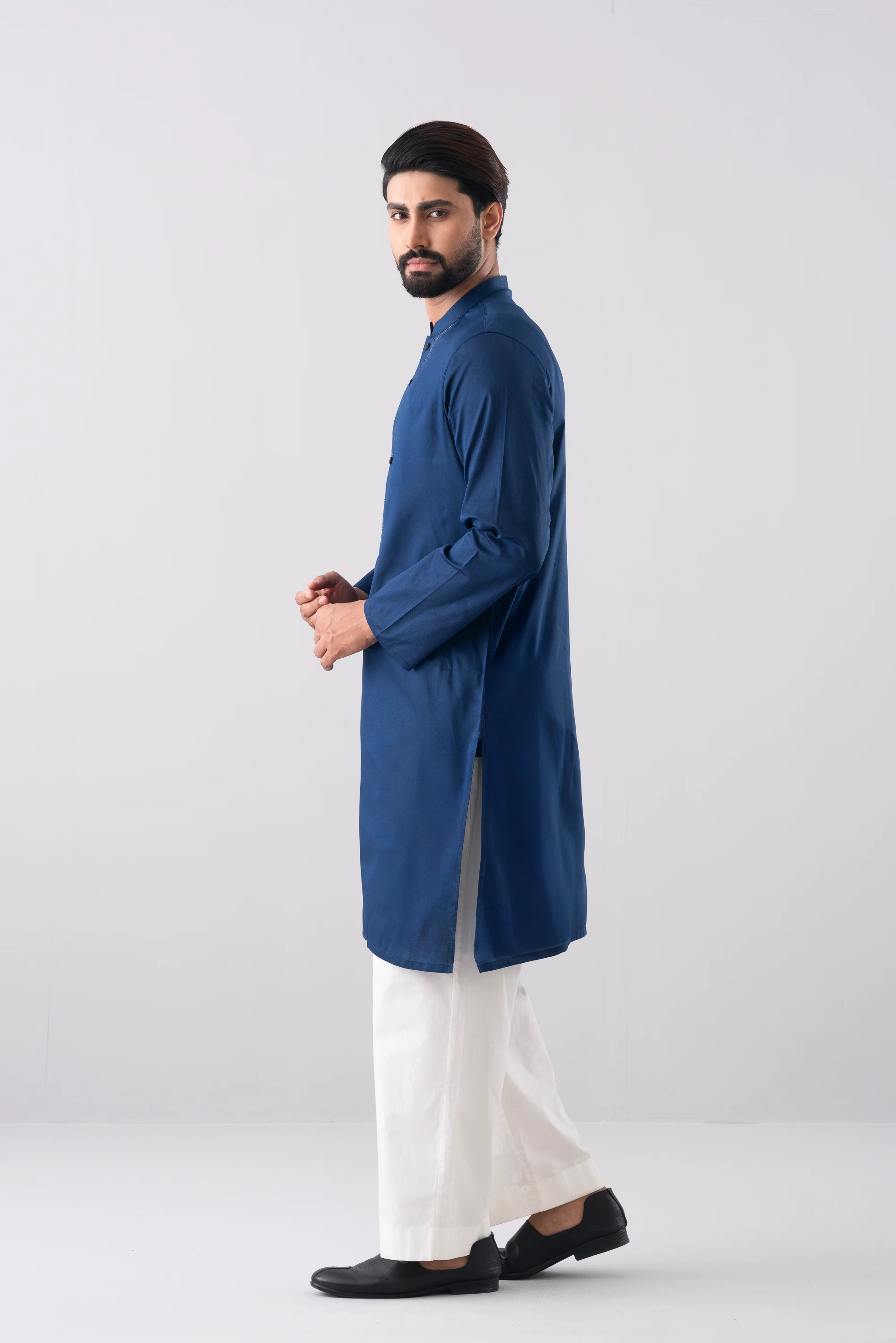 Regular Fit Embroidered Semi-Formal Panjabi - Image 3