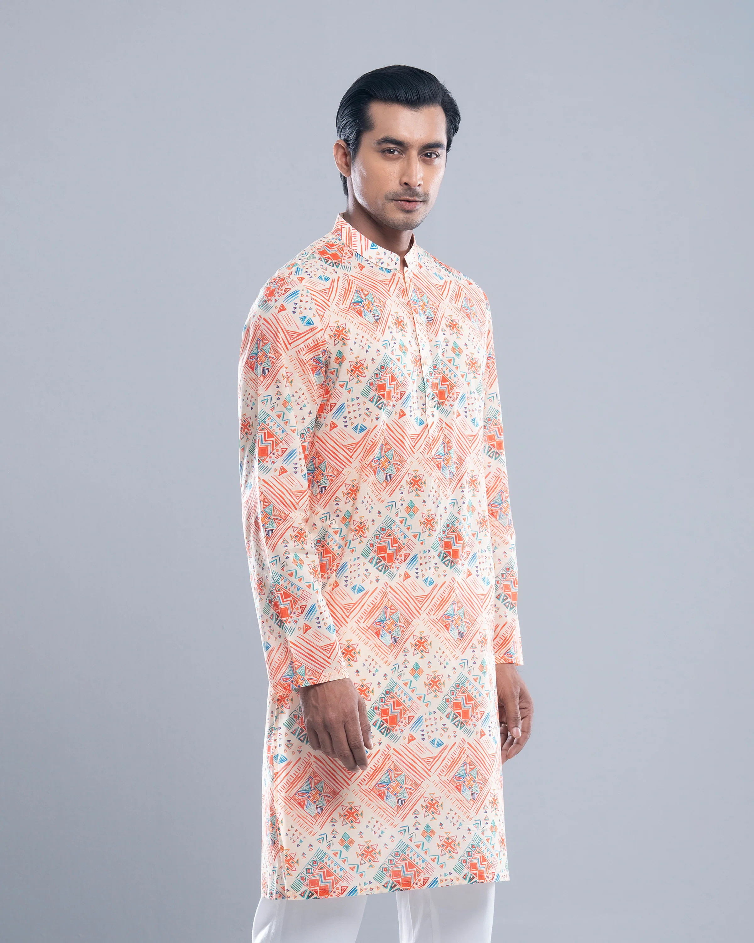 Regular Fit Printed Panjabi - Image 2