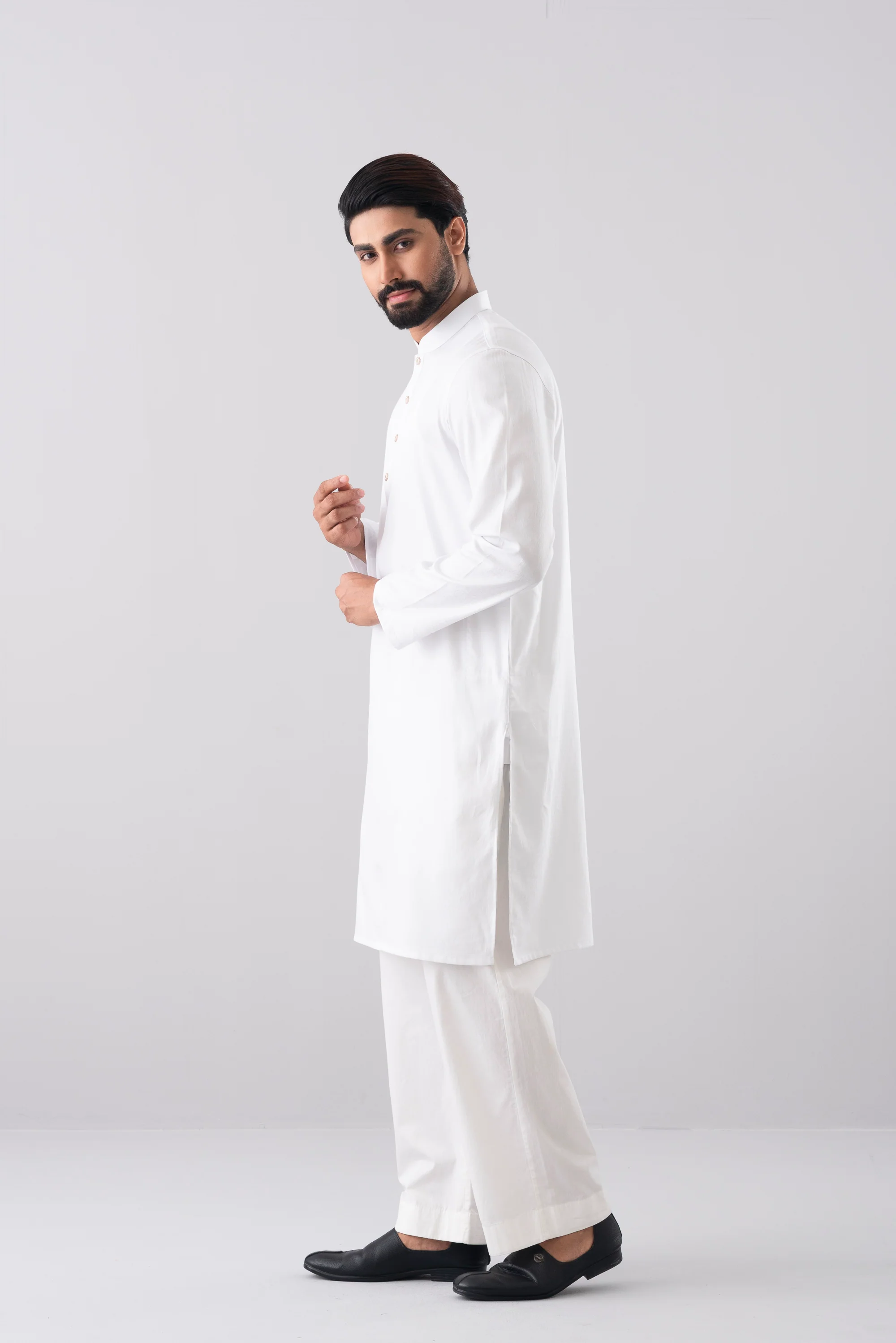 Regular Fit Jacquard Cotton Semi-Formal Panjabi - Image 16