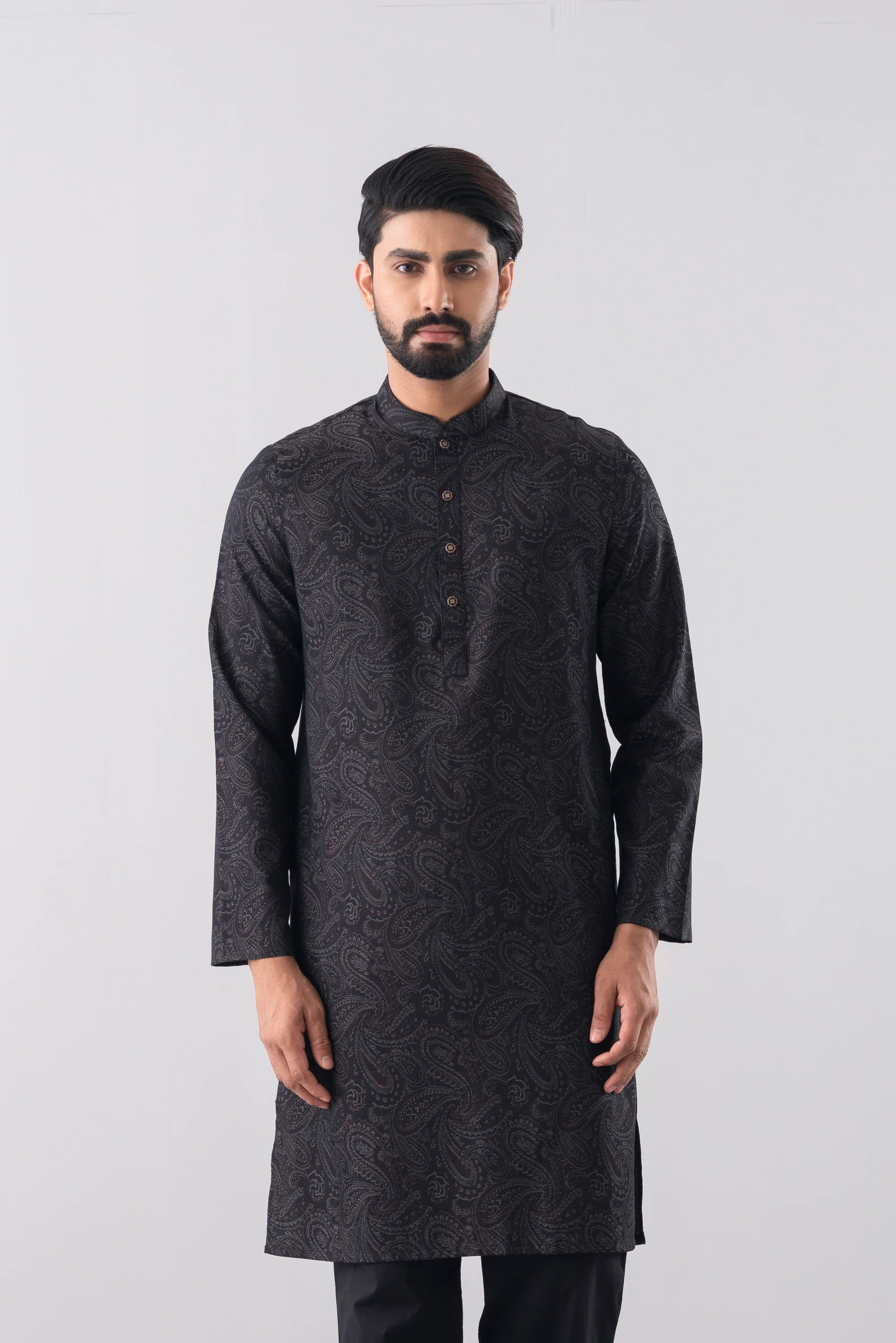 Regular Fit Jacquard Cotton Semi-Formal Panjabi - Image 8