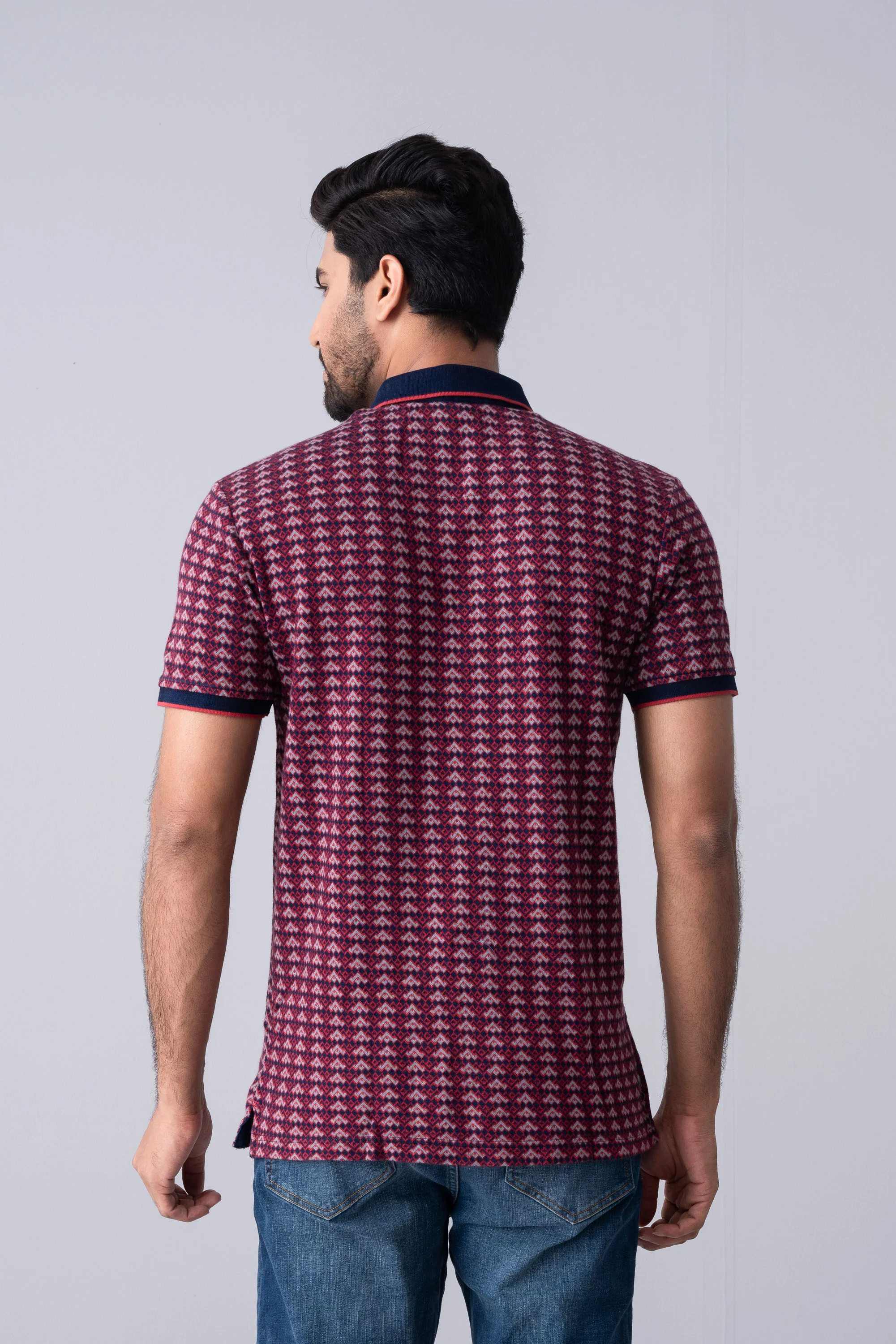 Regular Fit Washed Indigo Polo Shirt - Image 9