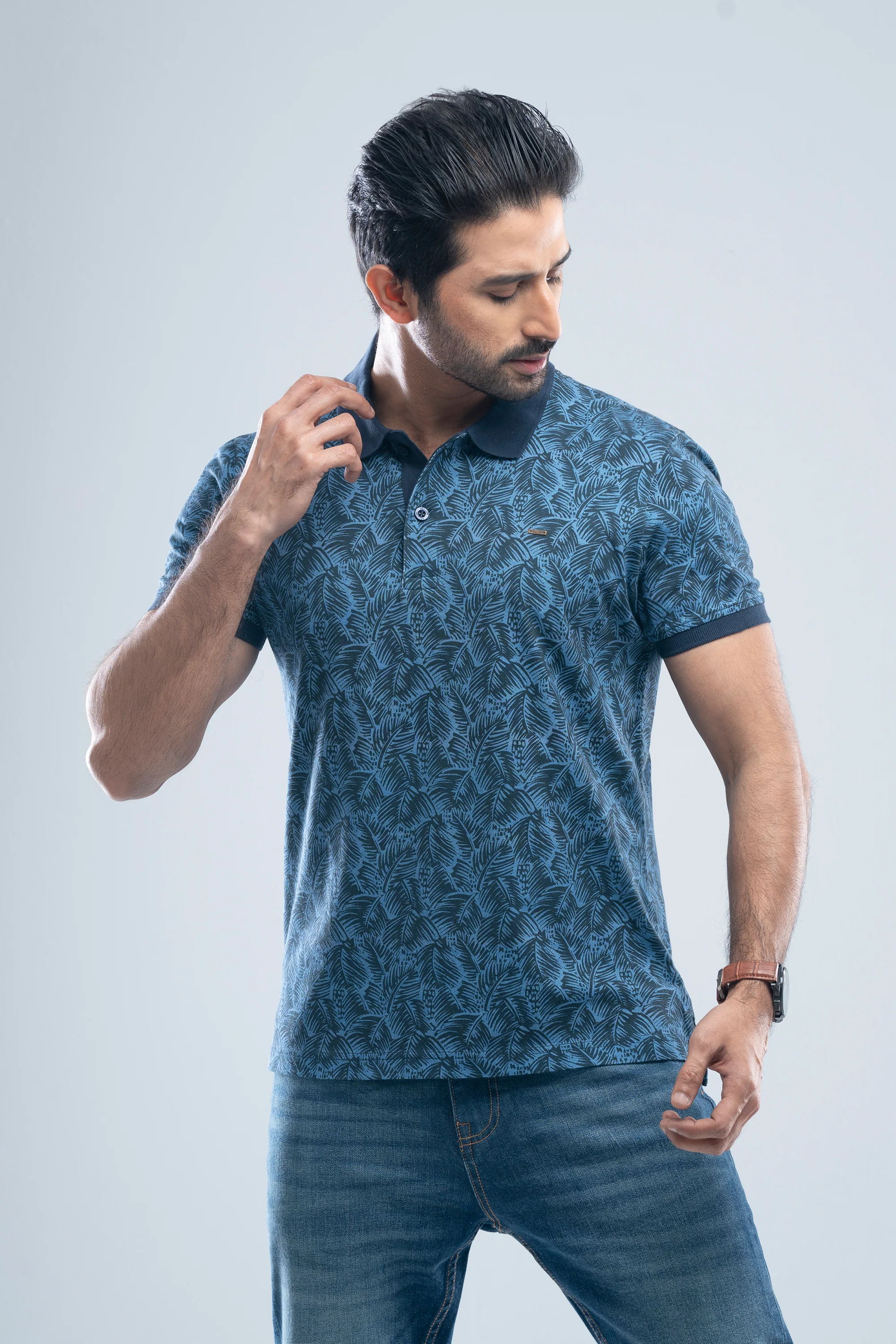 Relaxed Fit Pique Fabric Washed Polo Shirt - Image 2