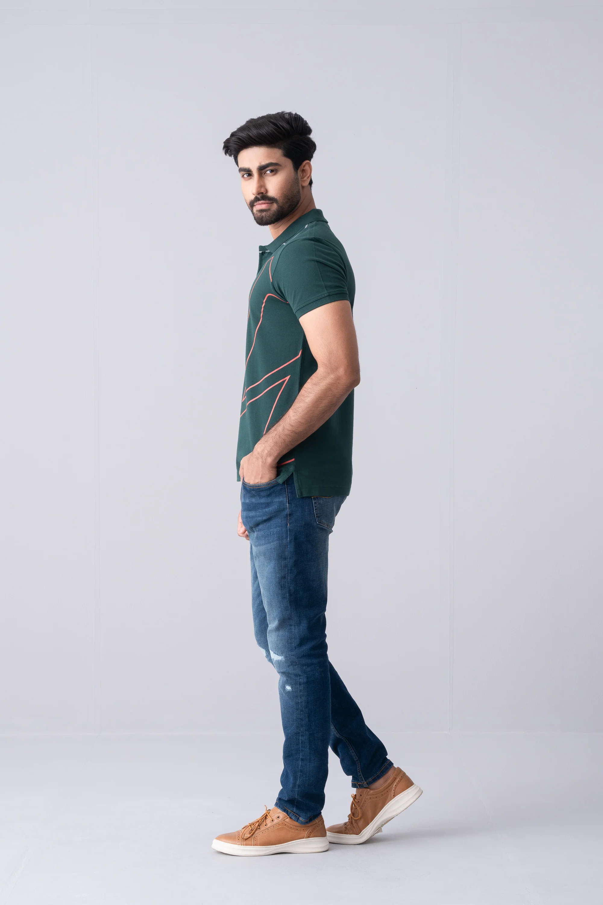 Regular Fit Pique Polo Shirt - Image 3