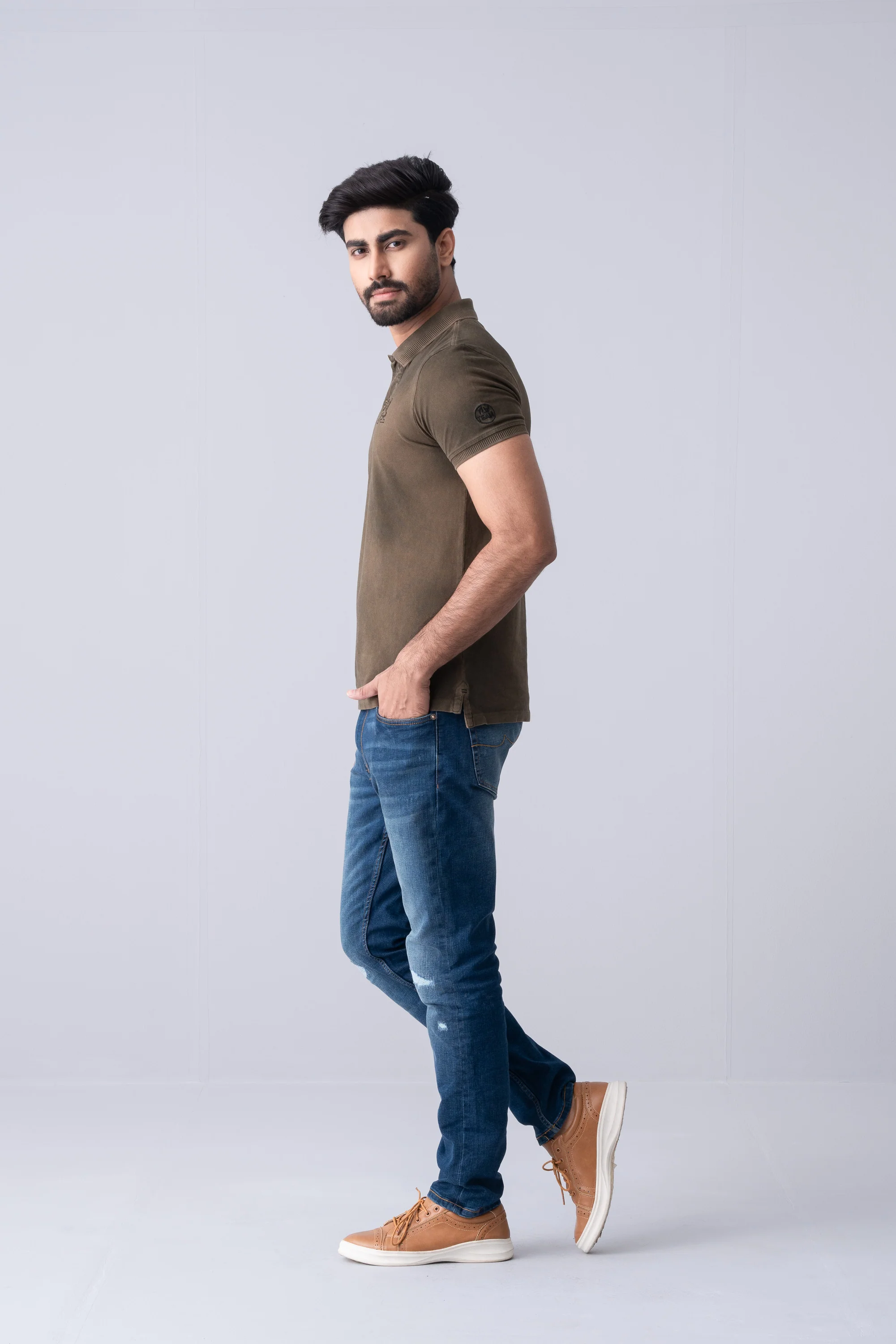 Regular Fit Washed Polo Shirt - Image 8