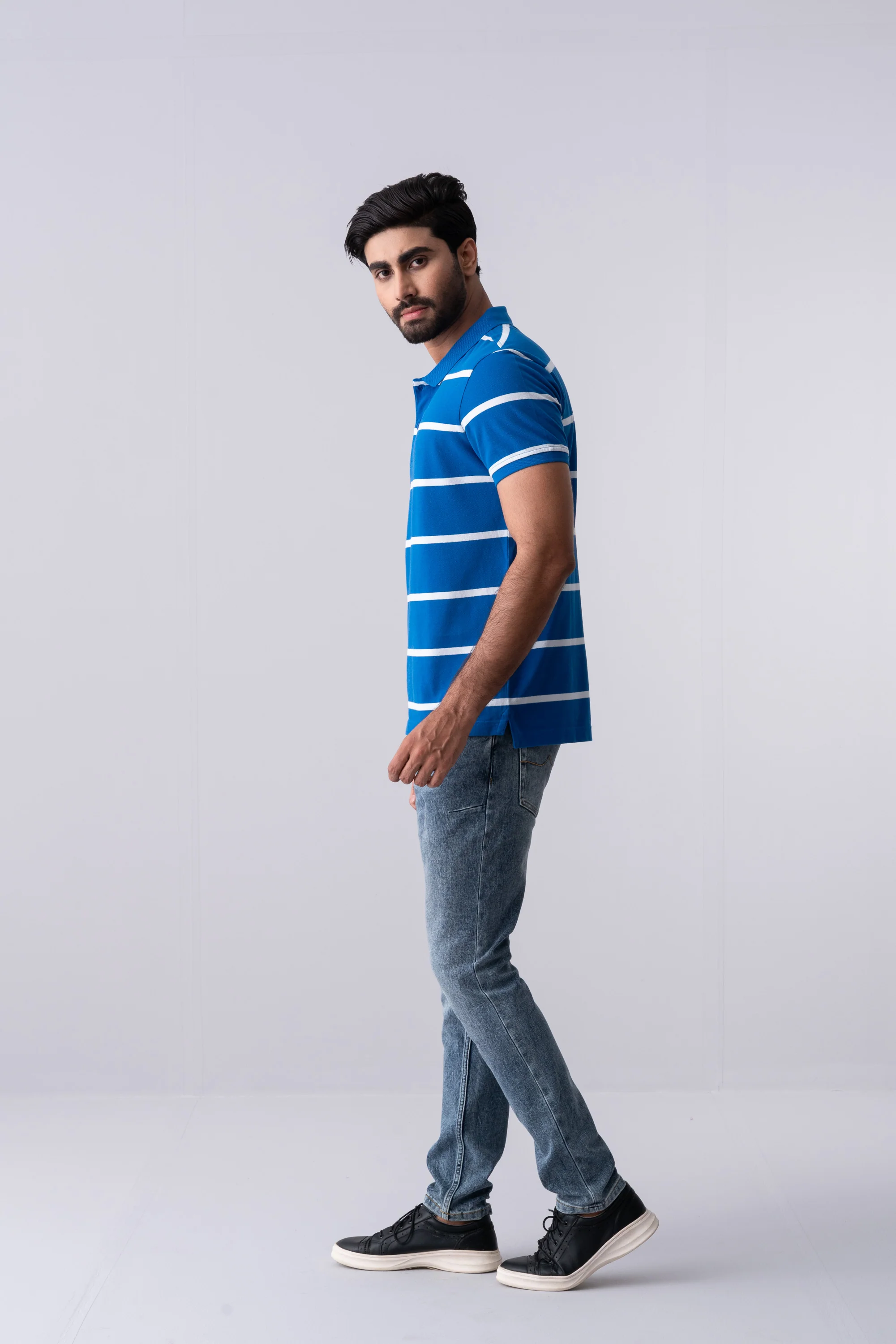 Regular Fit Yarn-Dyed Polo Shirt - Image 3