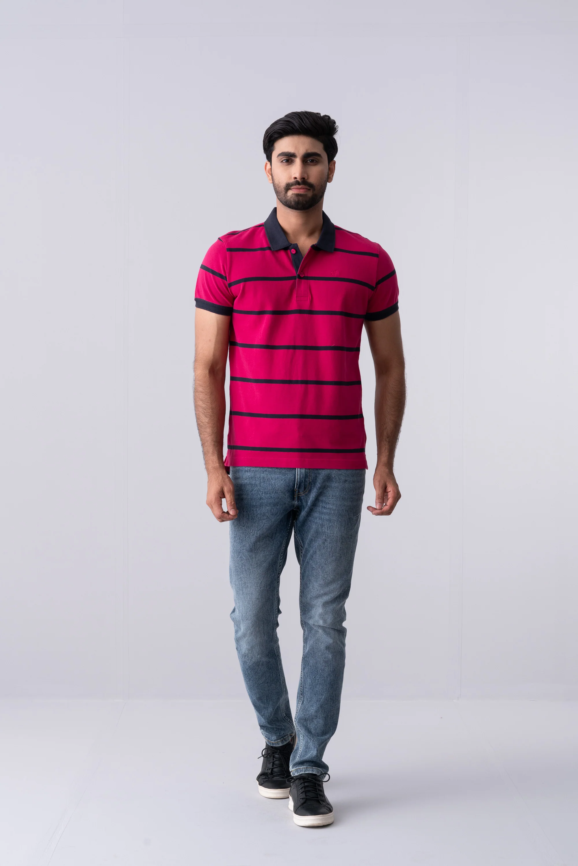 Regular Fit Yarn-Dyed Polo Shirt - Image 6