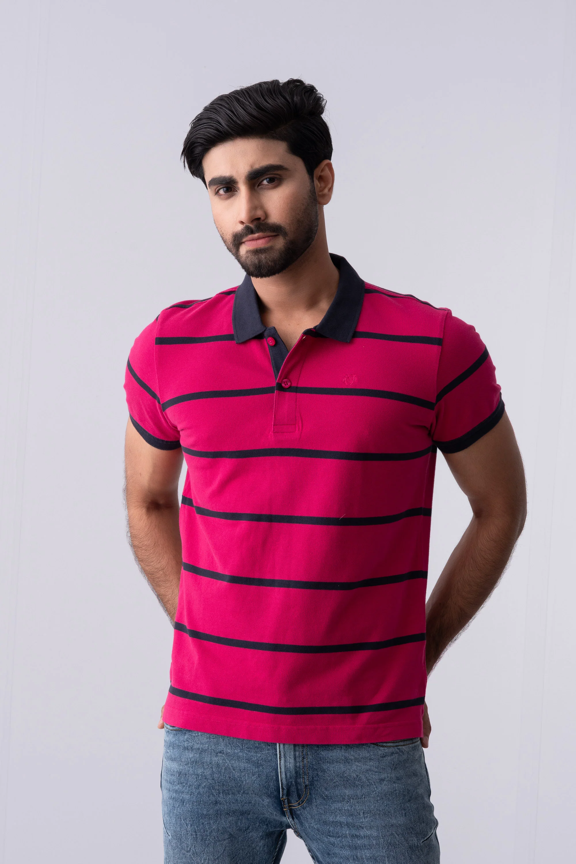 Regular Fit Yarn-Dyed Polo Shirt - Image 7