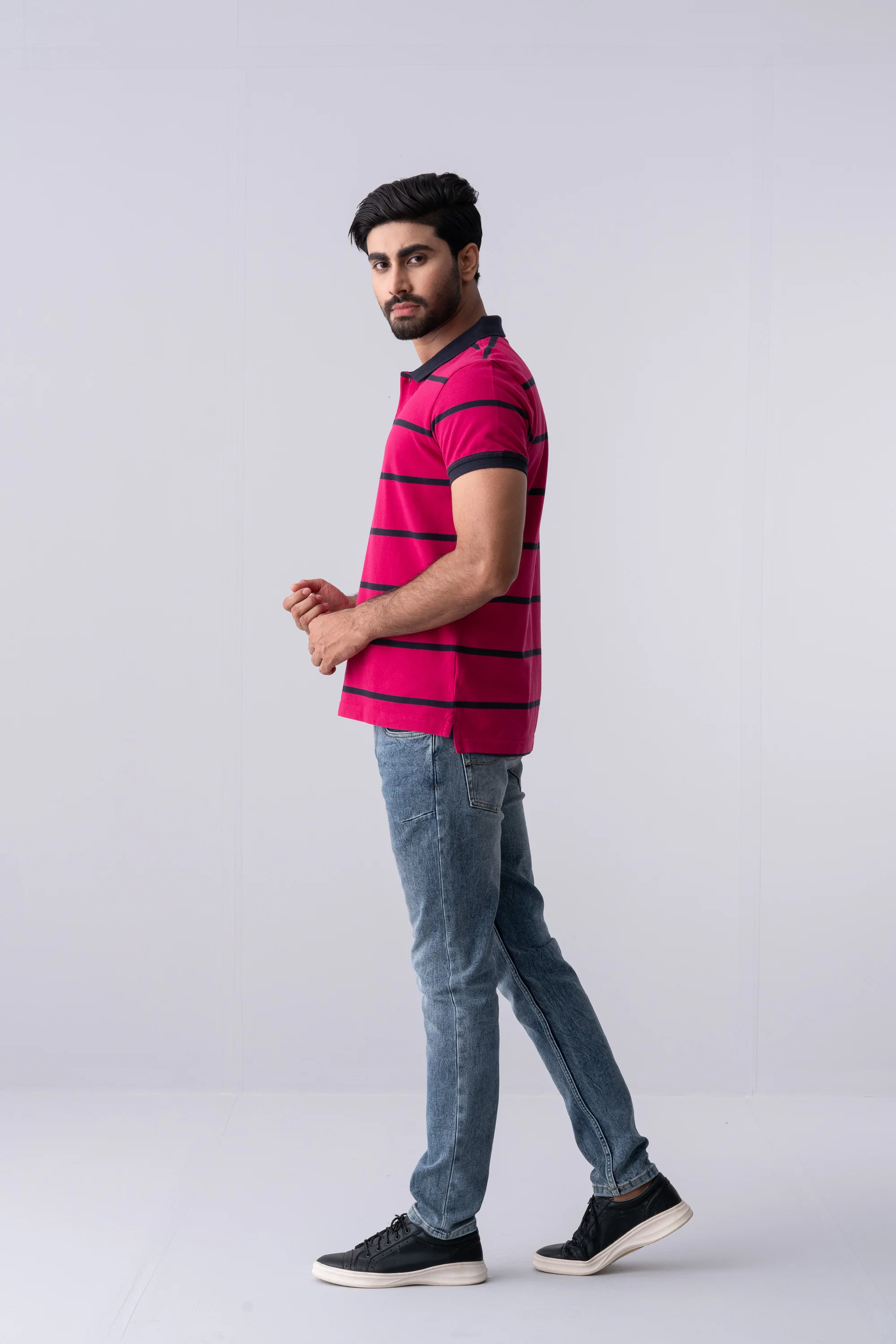 Regular Fit Yarn-Dyed Polo Shirt - Image 8