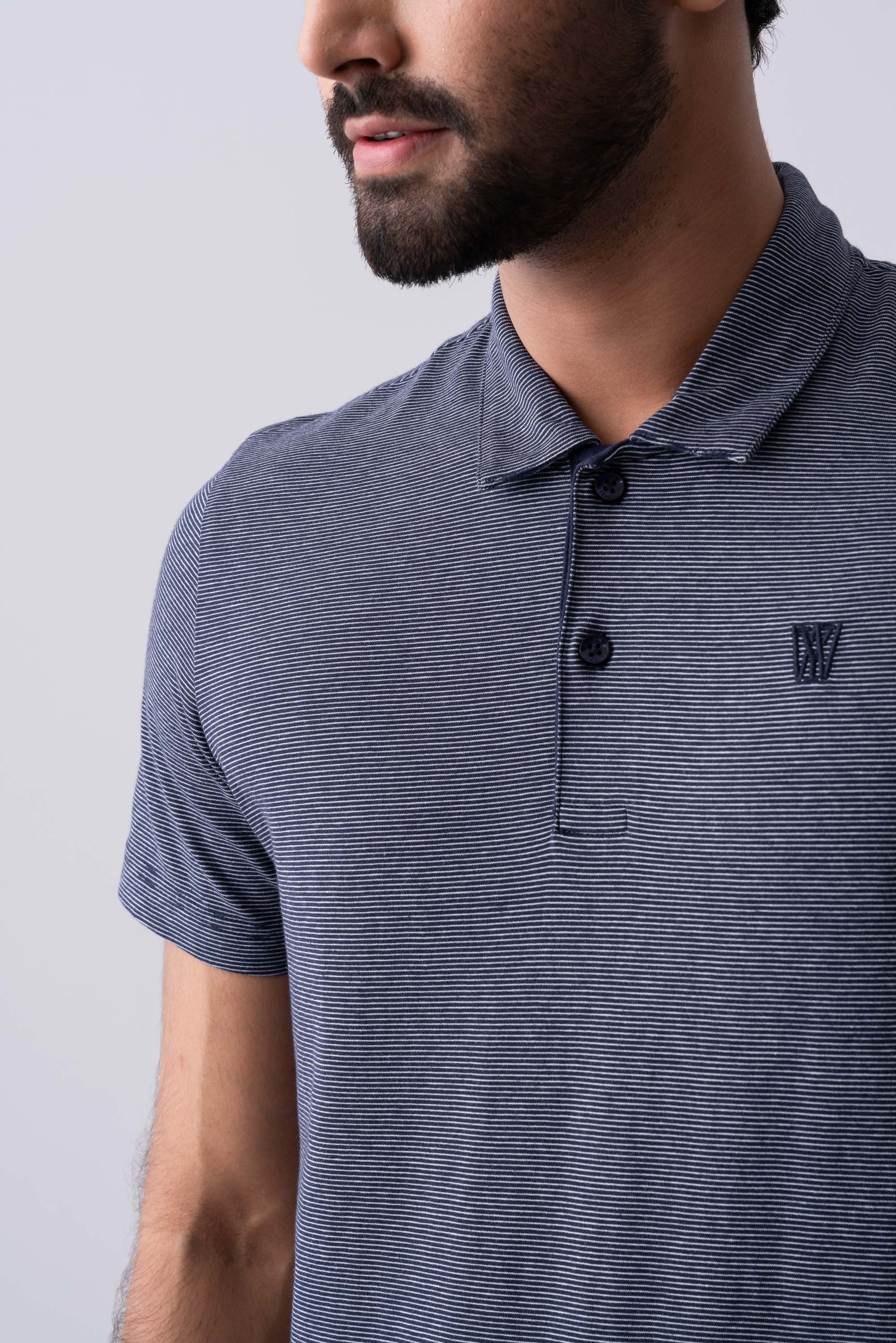 Regular Fit Yarn-Dyed Jersey Polo Shirt - Image 5