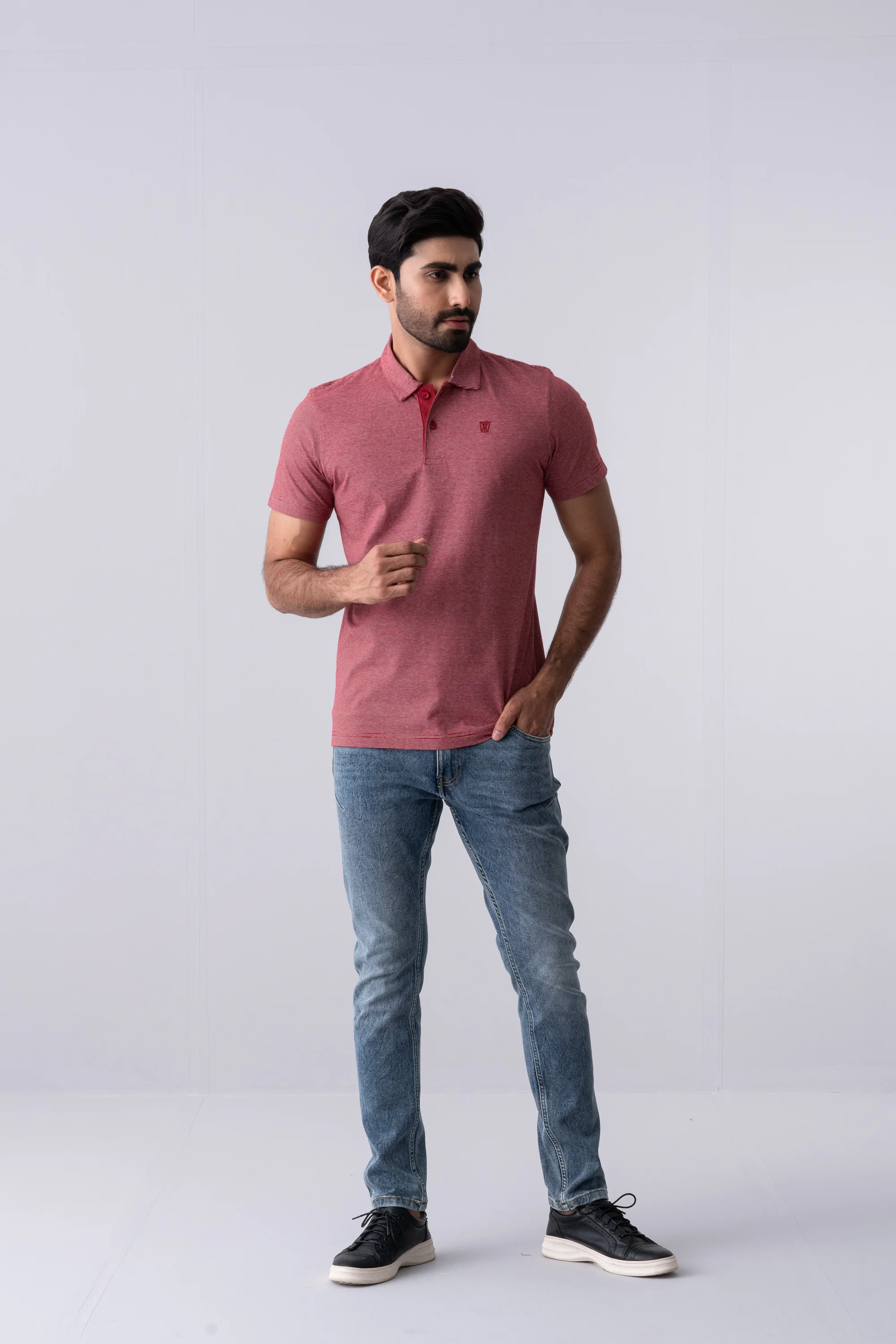 Regular Fit Yarn-Dyed Jersey Polo Shirt - Image 6