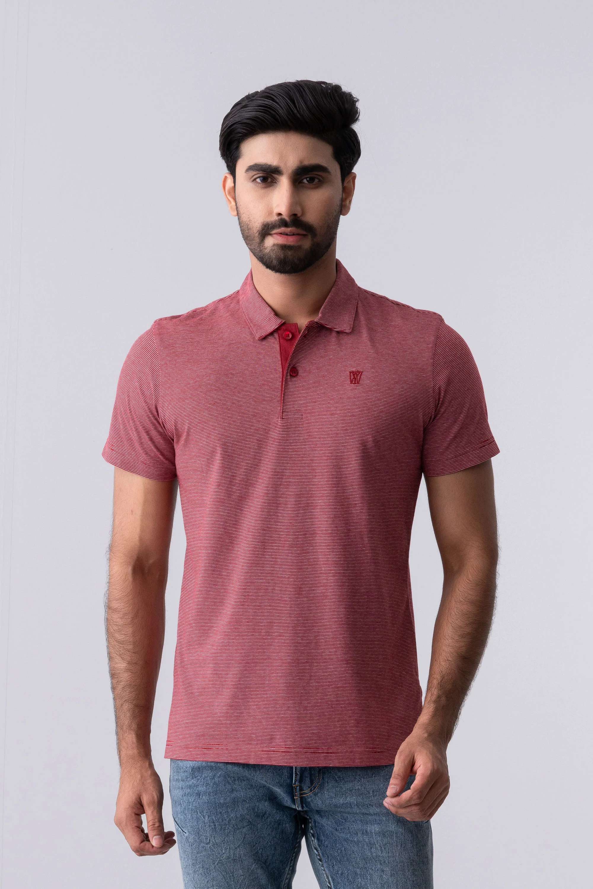 Regular Fit Yarn-Dyed Jersey Polo Shirt - Image 7