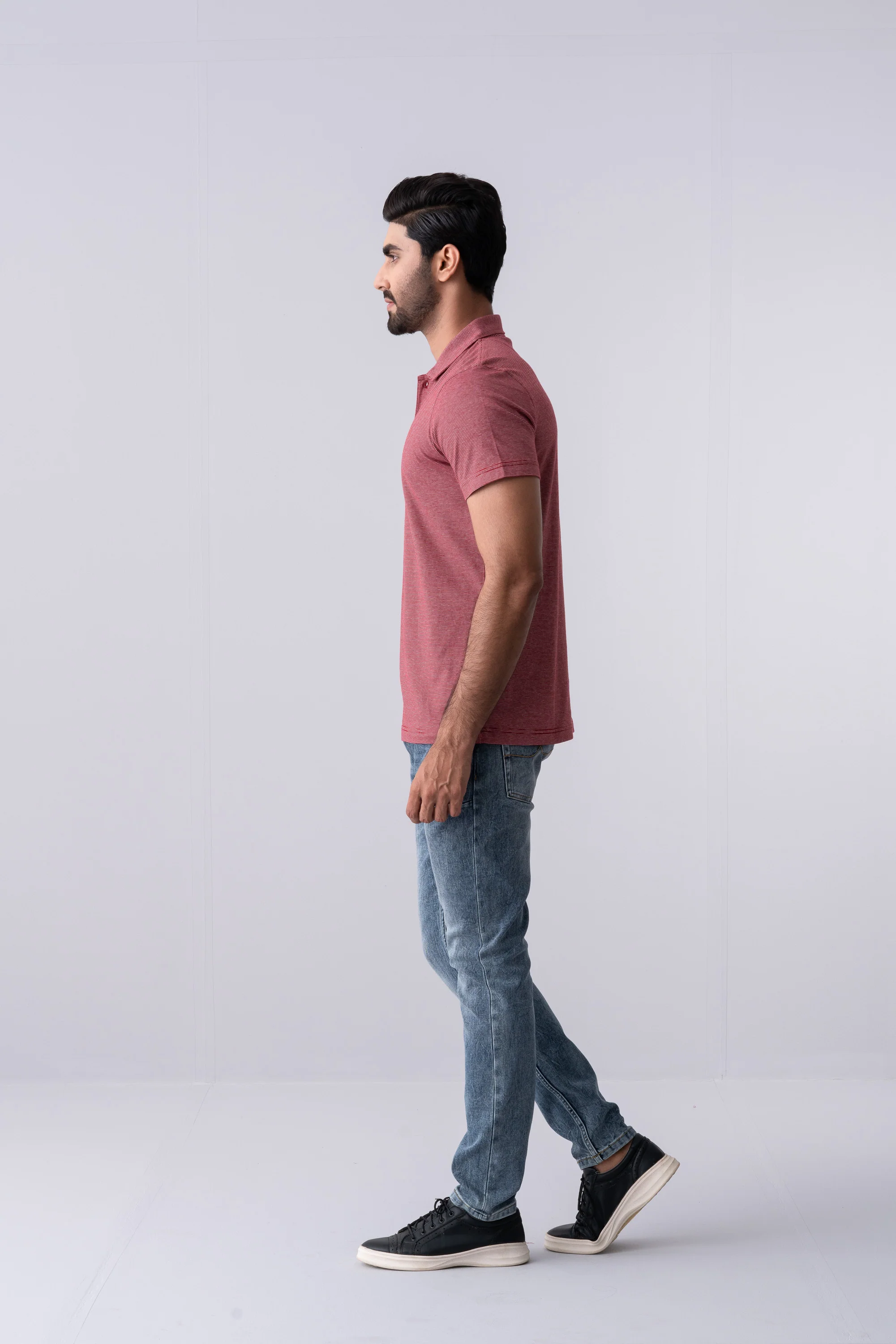 Regular Fit Yarn-Dyed Jersey Polo Shirt - Image 8
