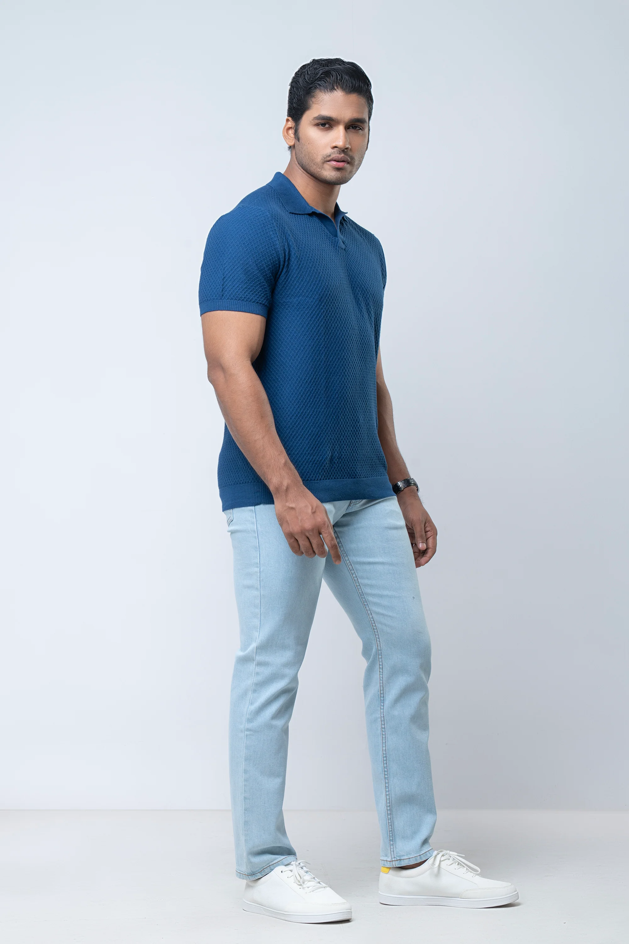 Regular Fit Knit Sweater Polo Shirt - Image 2
