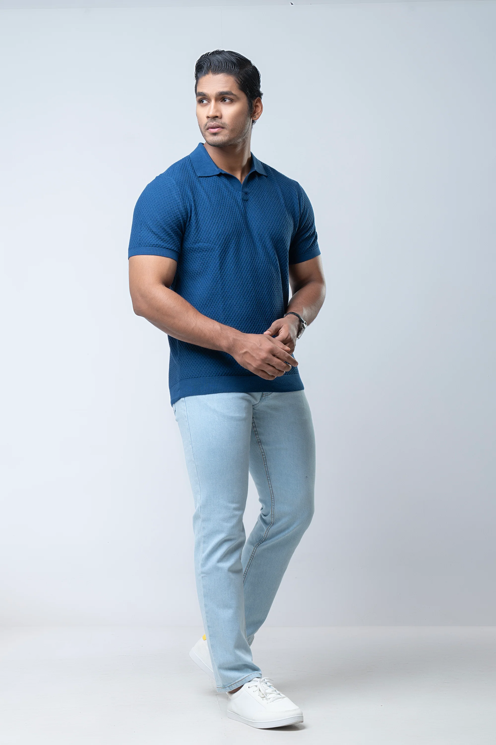 Regular Fit Knit Sweater Polo Shirt - Image 3