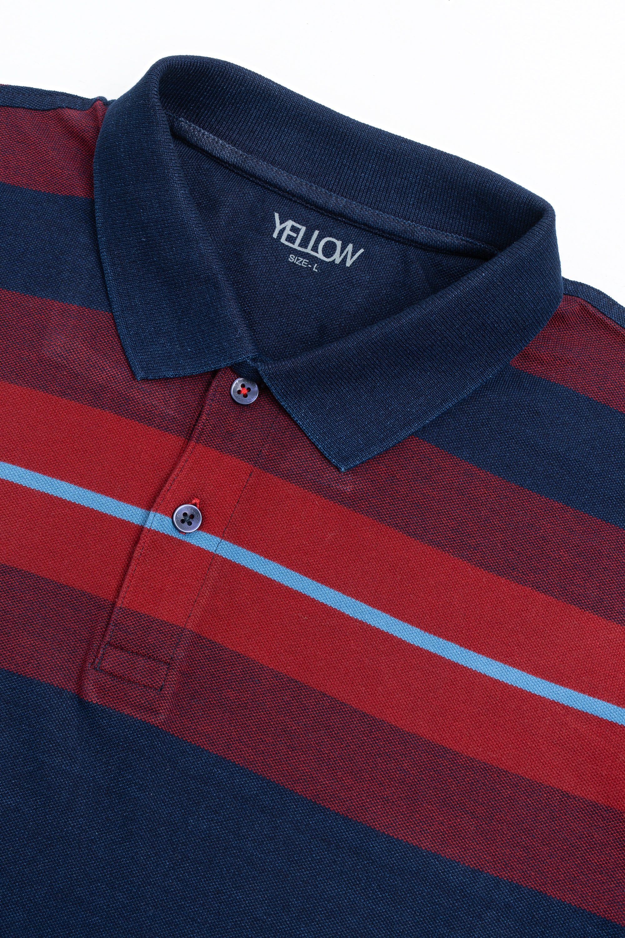 Regular Fit Indigo Yarn-Dyed Polo Shirt - Image 12