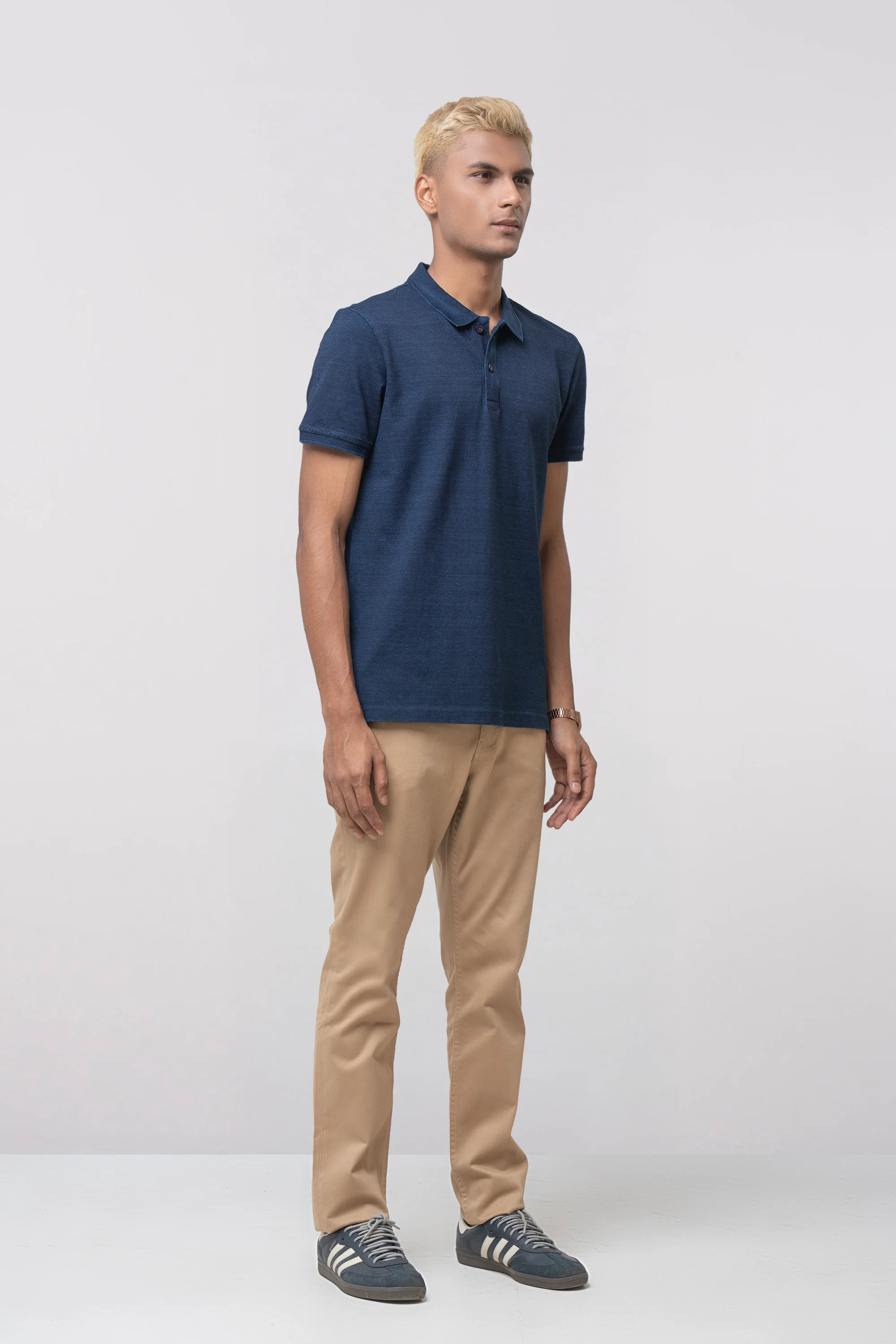 Regular Fit Classic Indigo Polo Shirt - Image 3