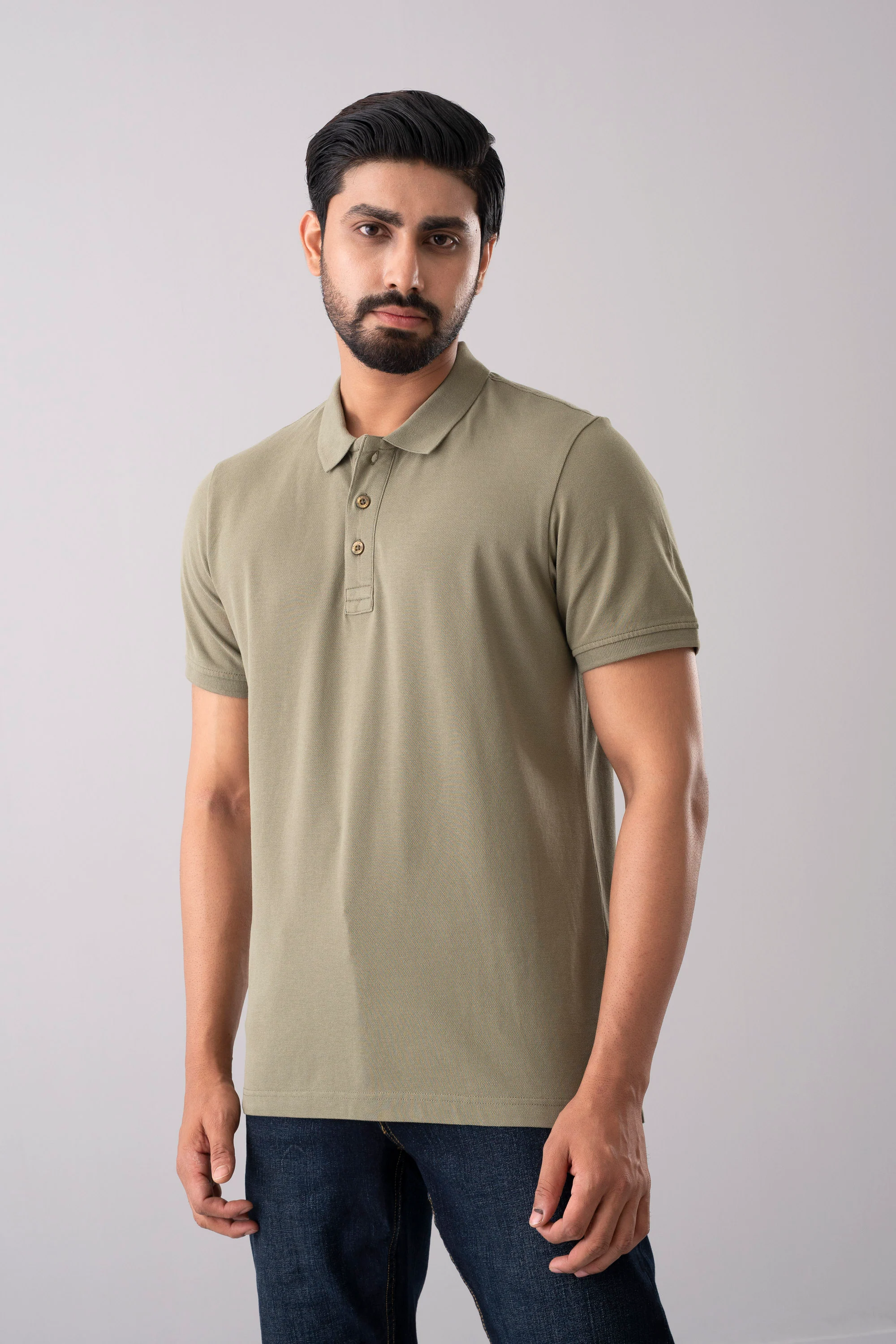 Men’s Relaxed Fit Solid Polo Shirt - Image 3