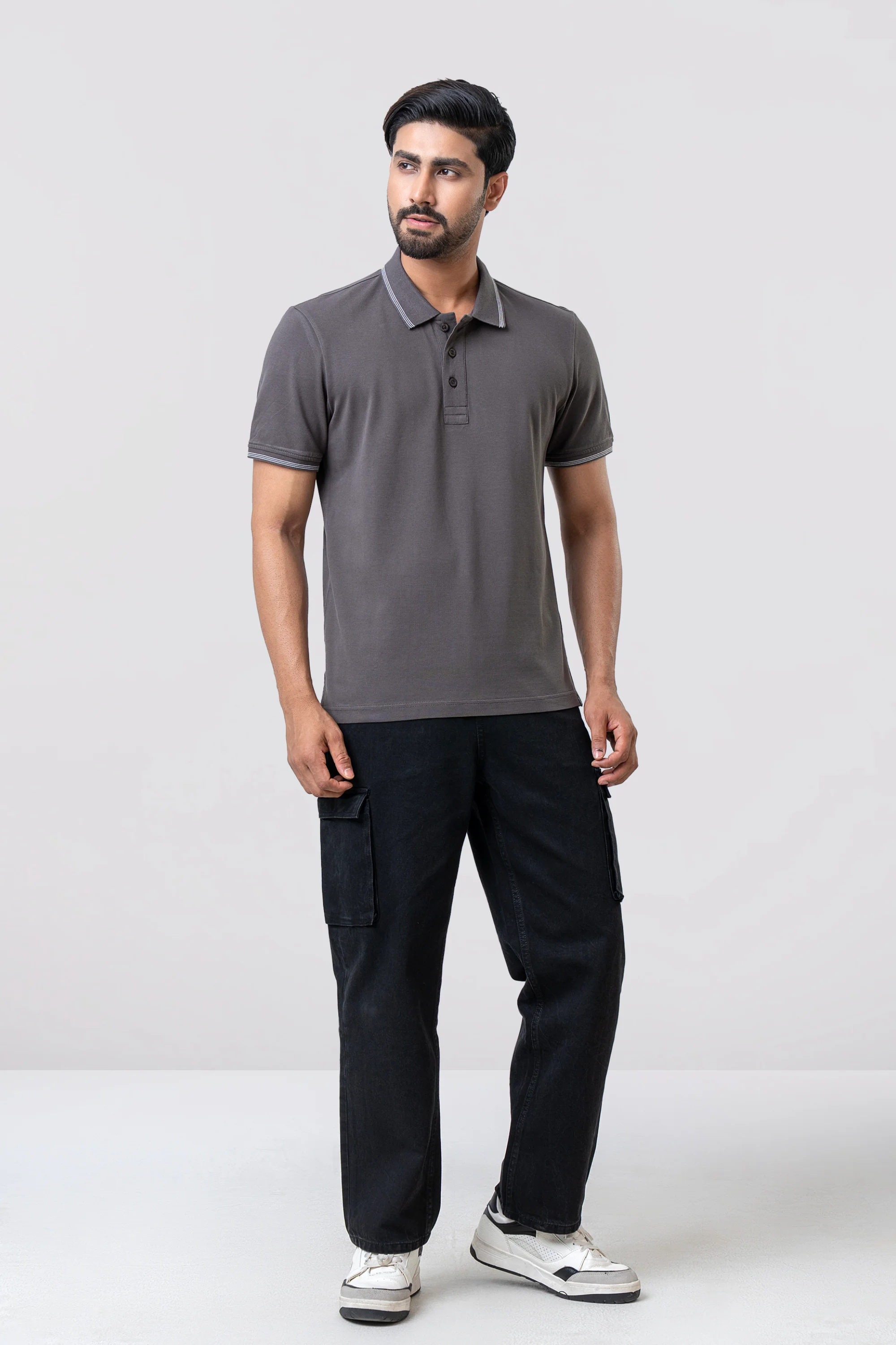 Relaxed Fit Solid Polo Shirt - Image 2