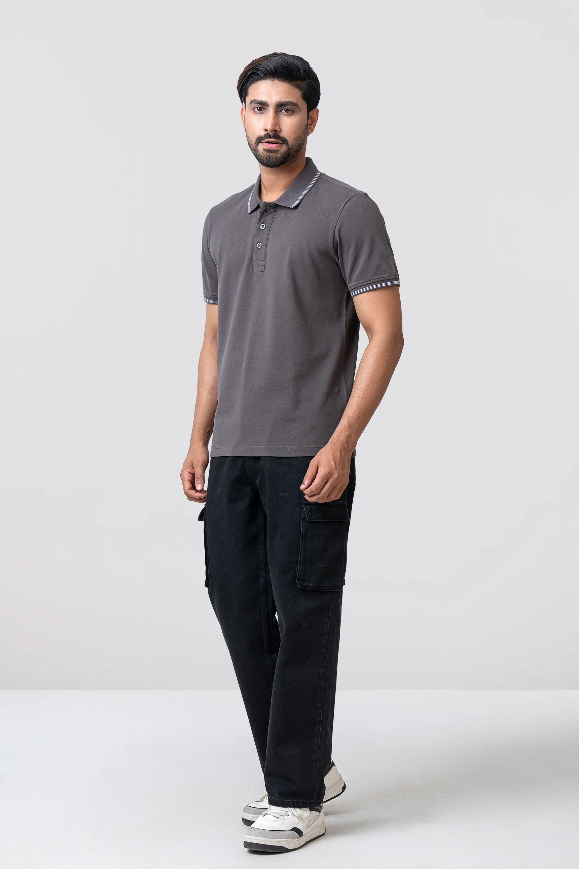 Relaxed Fit Solid Polo Shirt - Image 3
