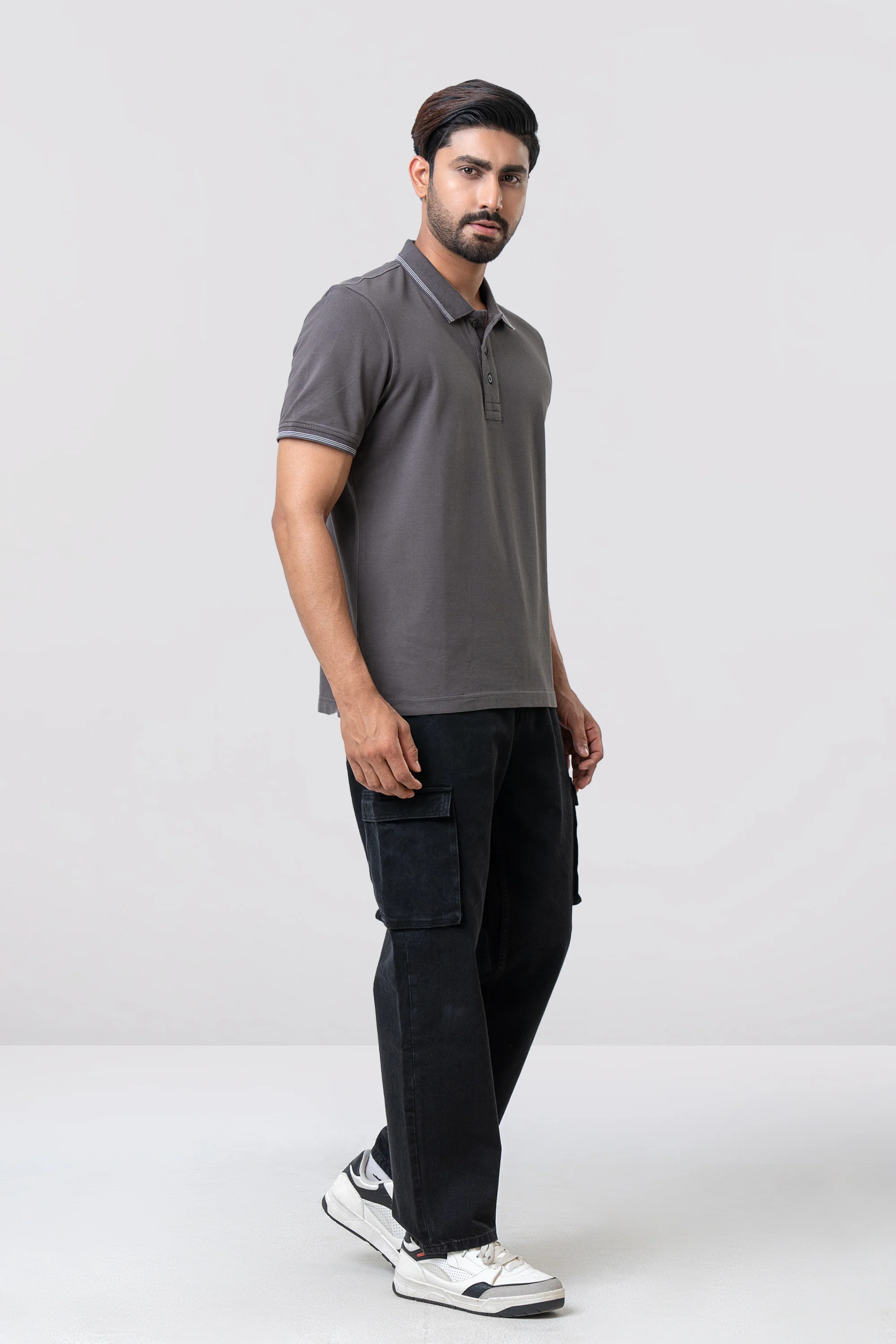 Relaxed Fit Solid Polo Shirt - Image 4