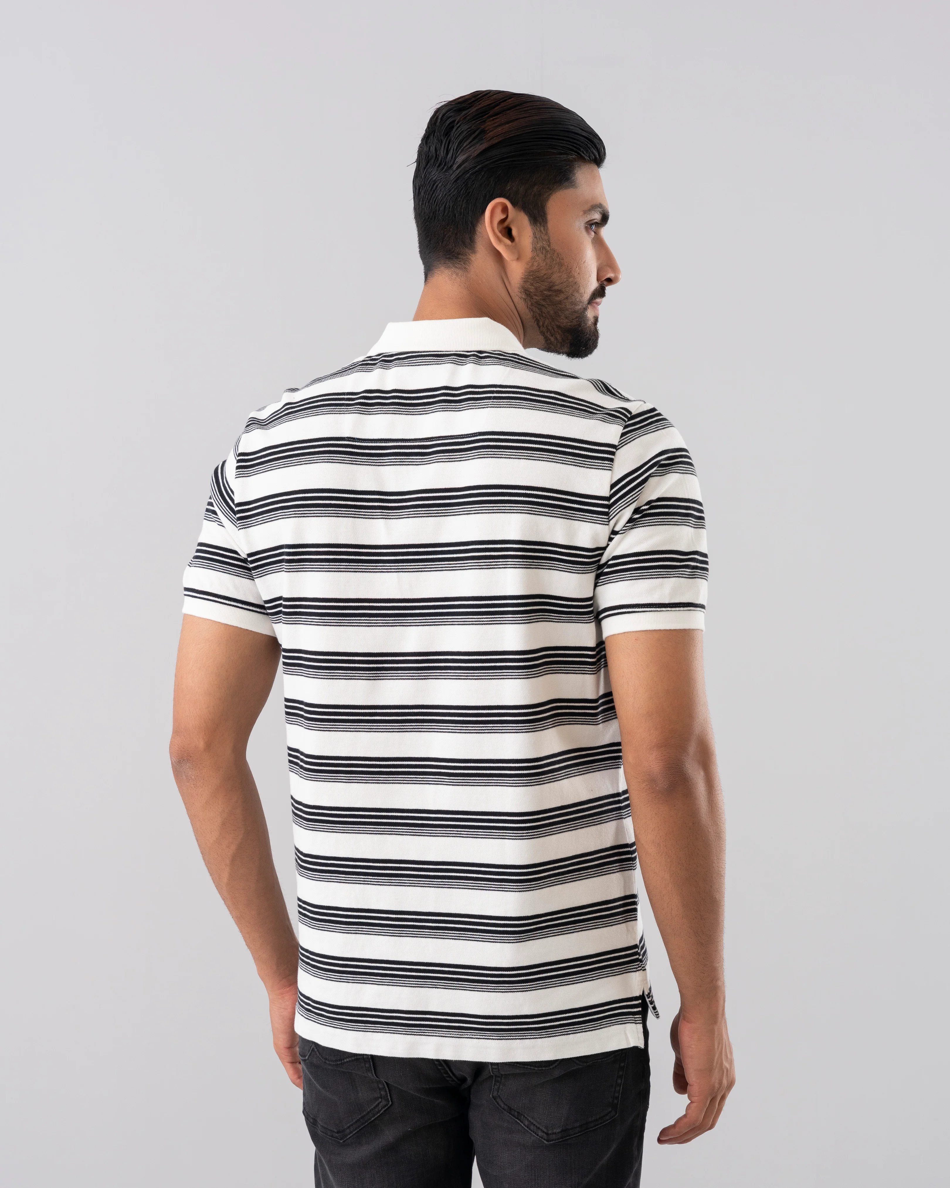 Relaxed Fit Yarn-Dyed Polo Shirt - Image 4