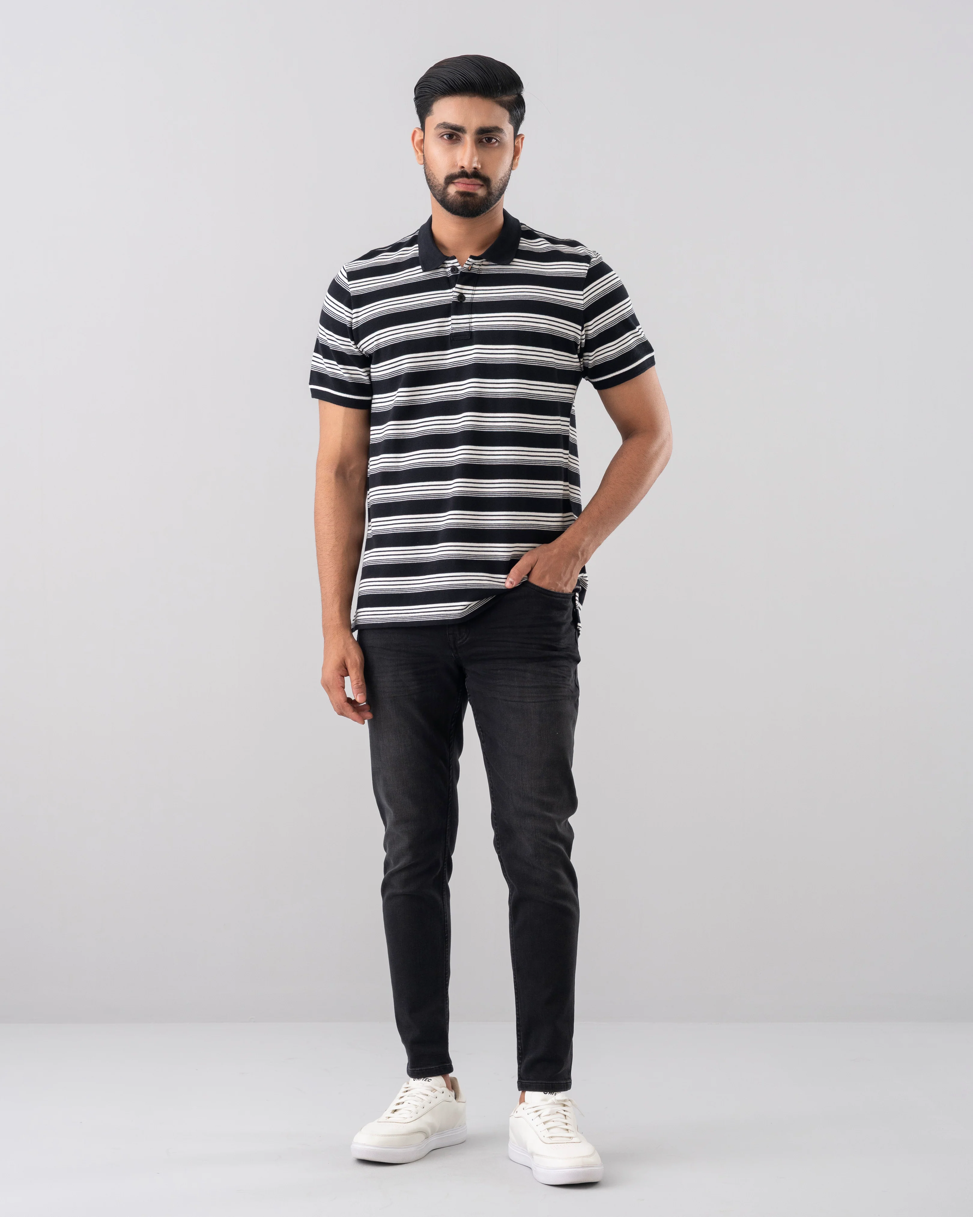 Relaxed Fit Yarn-Dyed Polo Shirt - Image 7