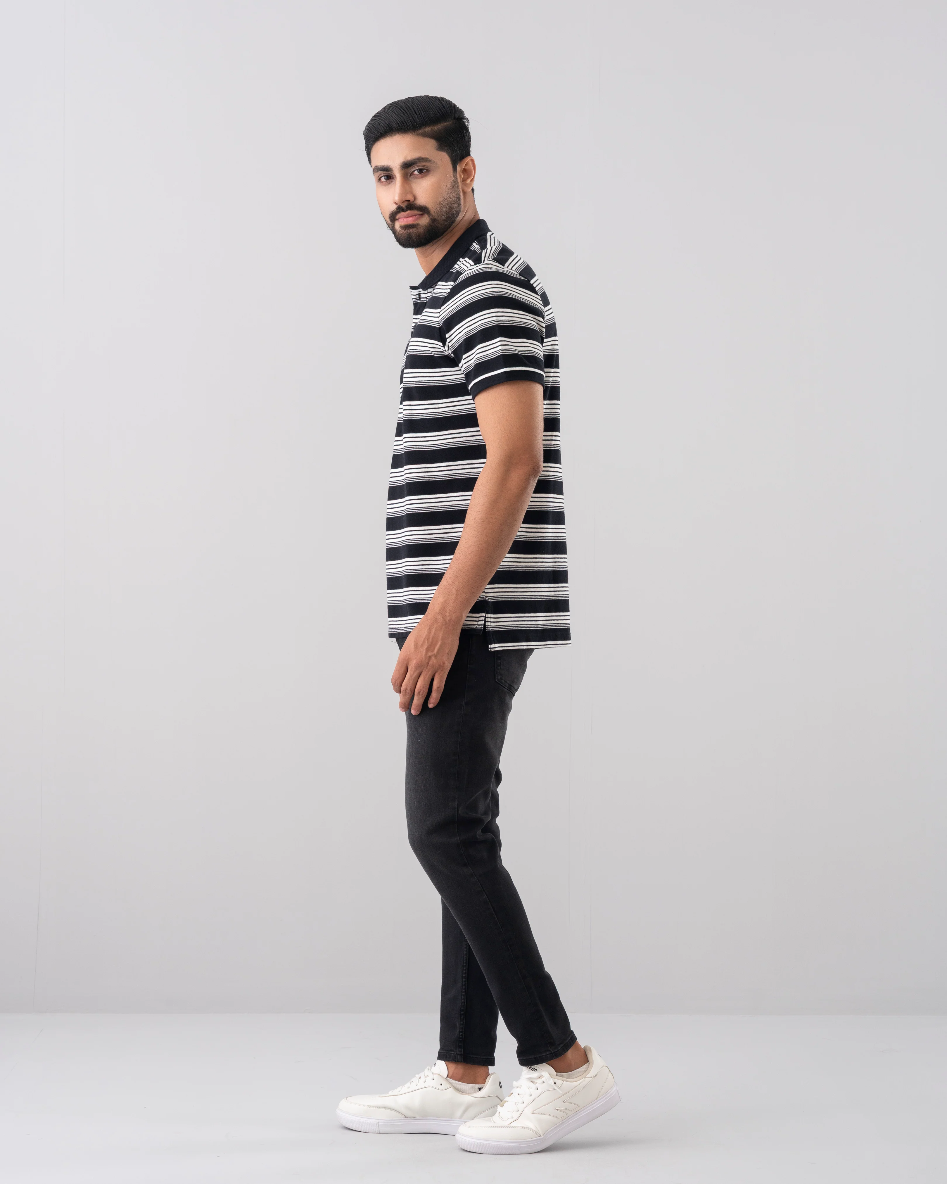 Relaxed Fit Yarn-Dyed Polo Shirt - Image 8