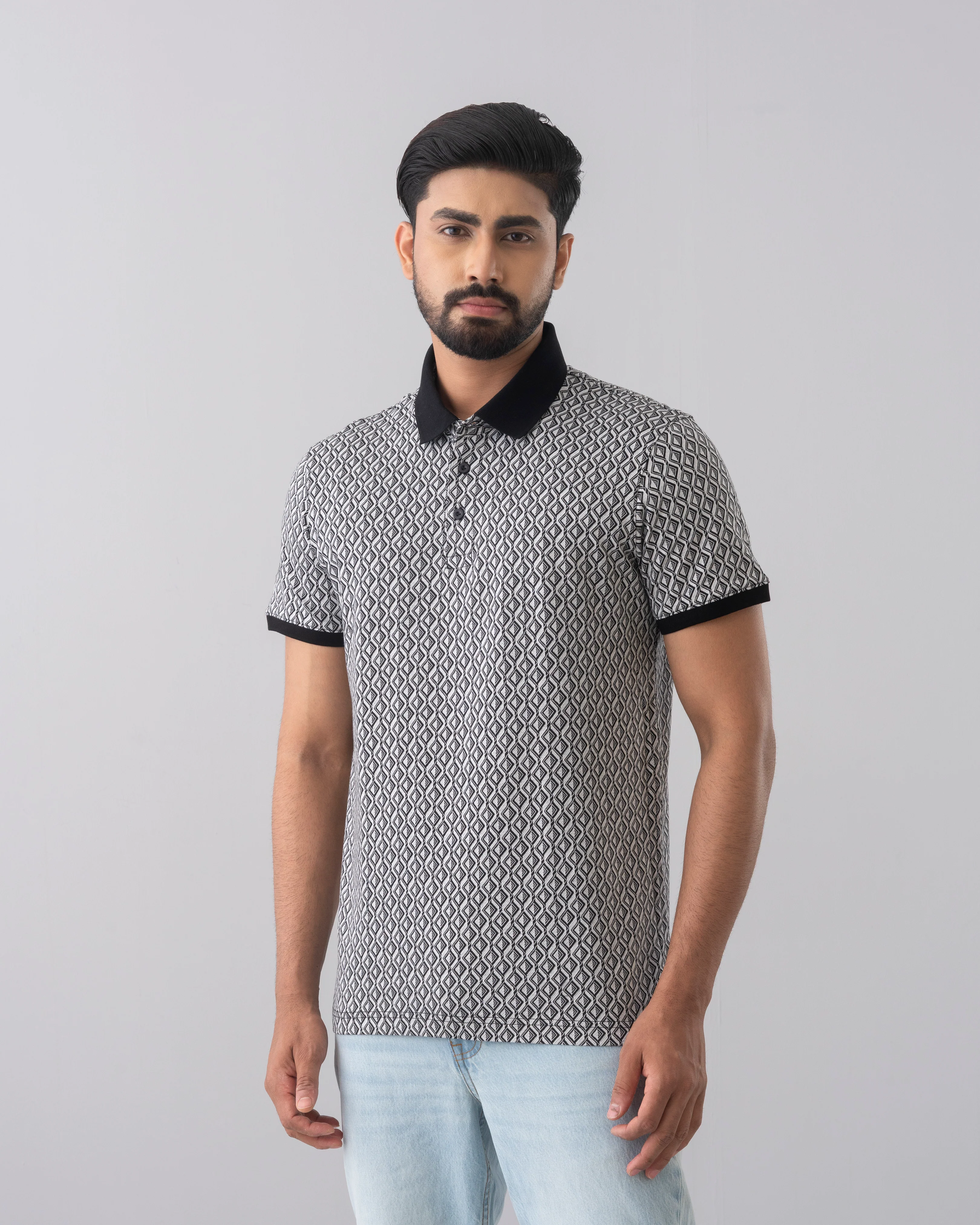 Regular Fit Jacquard Mercerised Polo Shirt - Image 3
