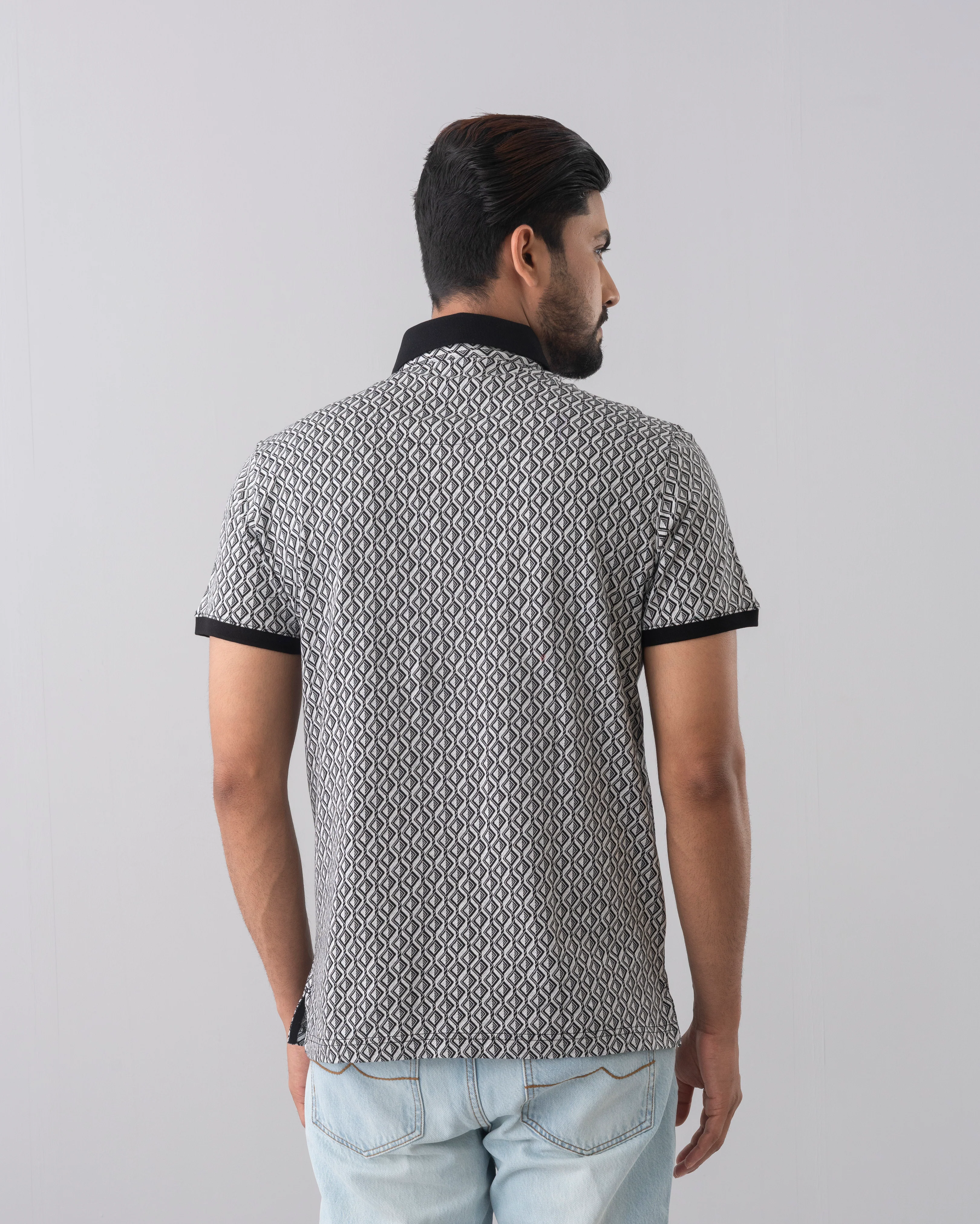 Regular Fit Jacquard Mercerised Polo Shirt - Image 4